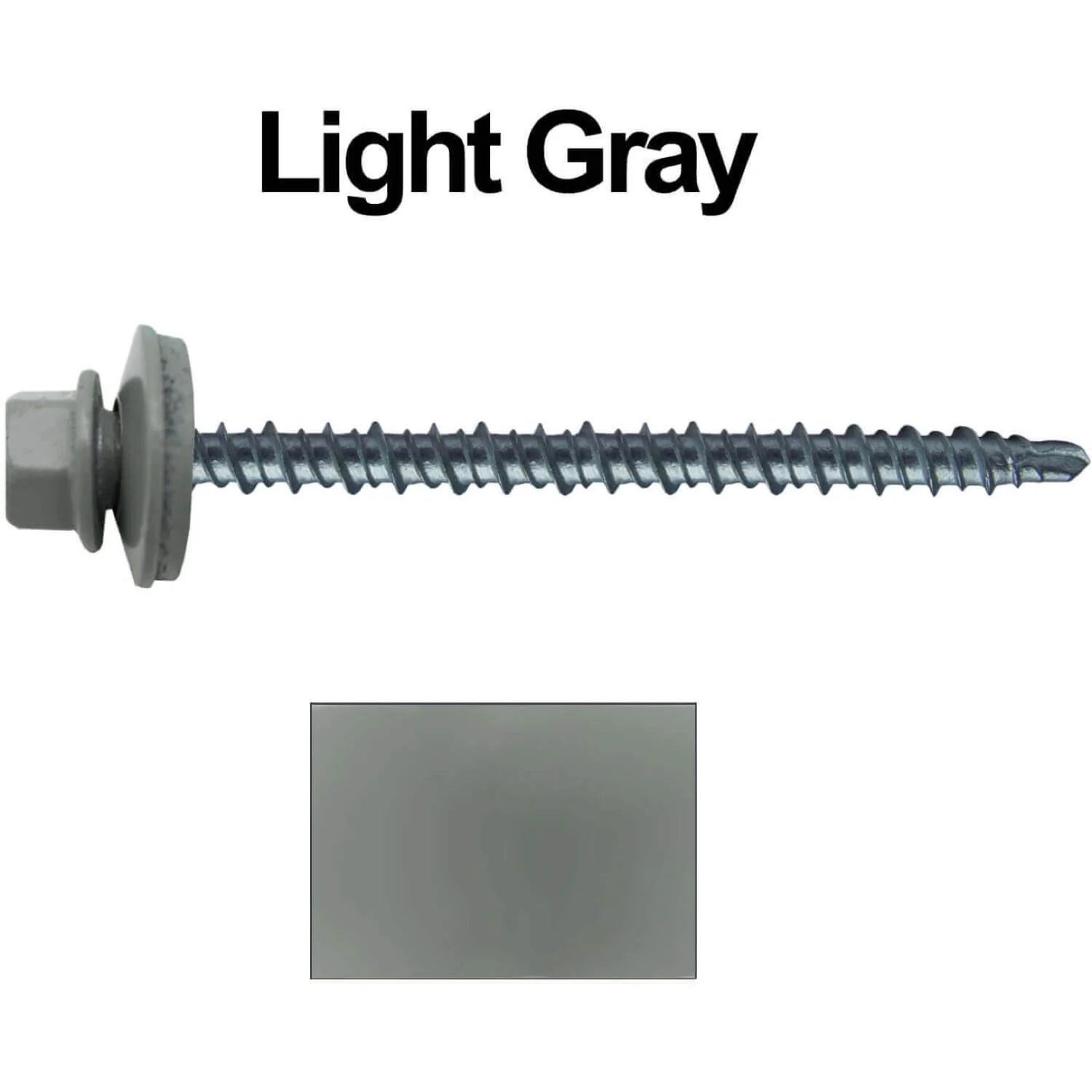 #10 x 3" Mini Driller Sheet Metal Roofing Screw - Hex Washer Head -  Self starting metal to wood siding screws. EPDM washer. Colored head. - Image 100