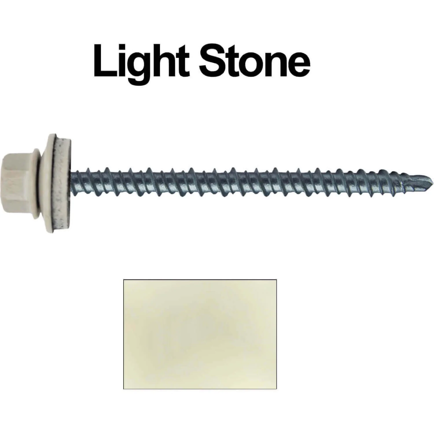 #10 x 3" Mini Driller Sheet Metal Roofing Screw - Hex Washer Head -  Self starting metal to wood siding screws. EPDM washer. Colored head. - Image 102