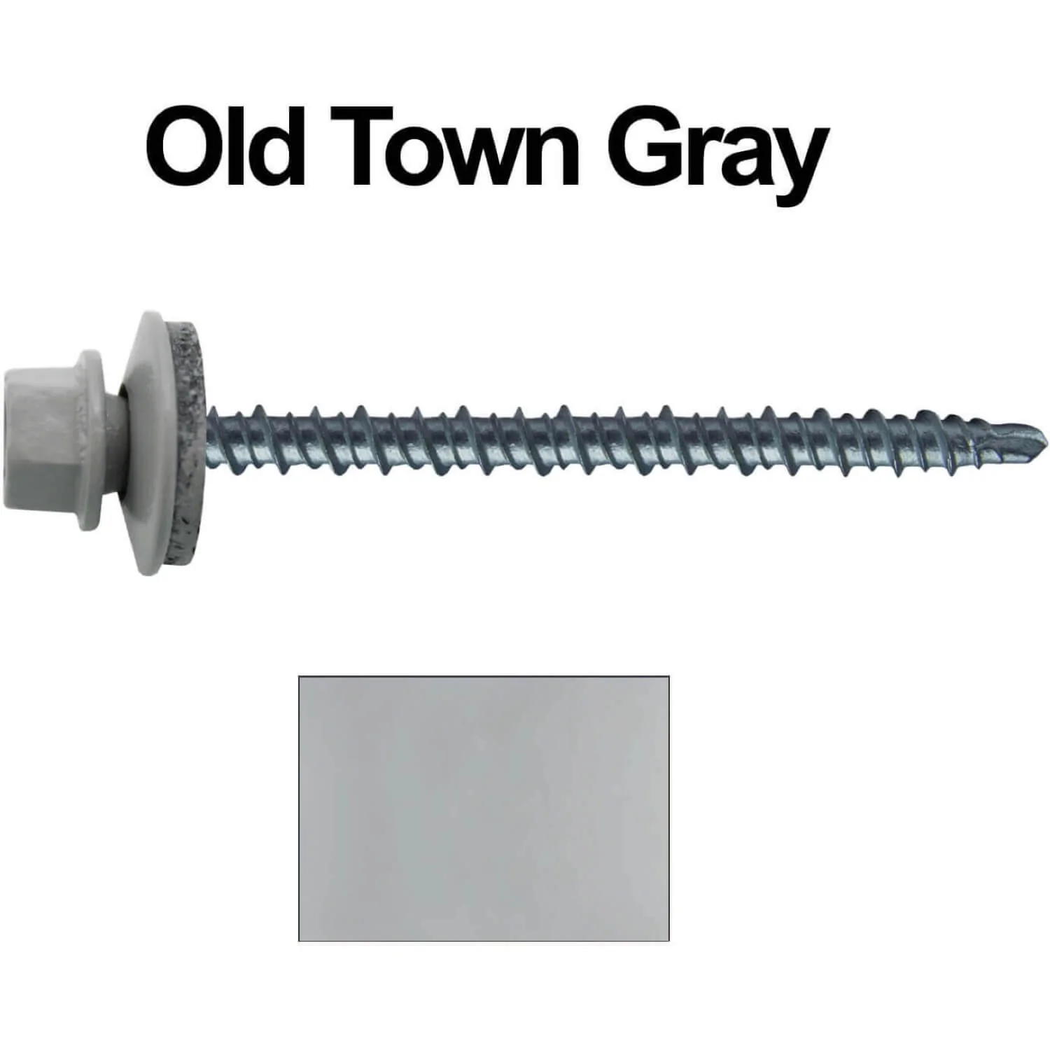 #10 x 3" Mini Driller Sheet Metal Roofing Screw - Hex Washer Head -  Self starting metal to wood siding screws. EPDM washer. Colored head. - Image 108