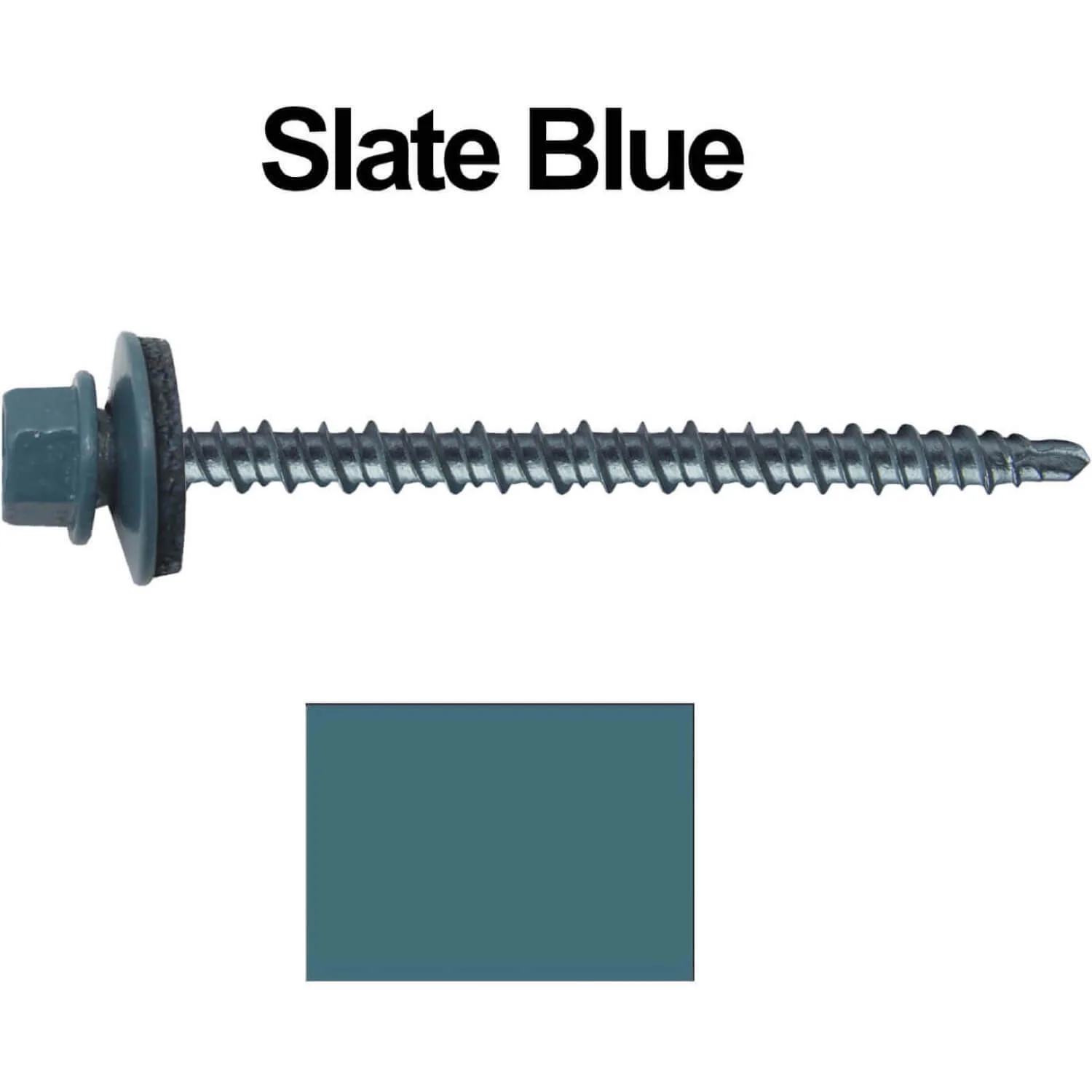 #10 x 3" Mini Driller Sheet Metal Roofing Screw - Hex Washer Head -  Self starting metal to wood siding screws. EPDM washer. Colored head. - Image 119