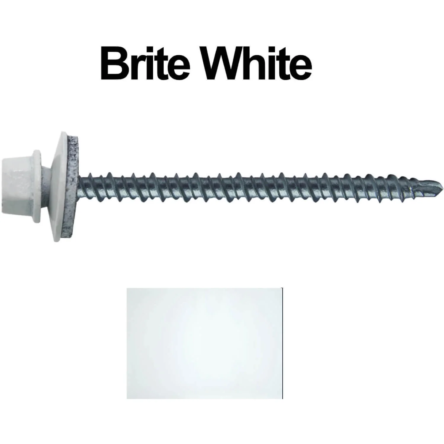#10 x 3" Mini Driller Sheet Metal Roofing Screw - Hex Washer Head -  Self starting metal to wood siding screws. EPDM washer. Colored head. - Image 14