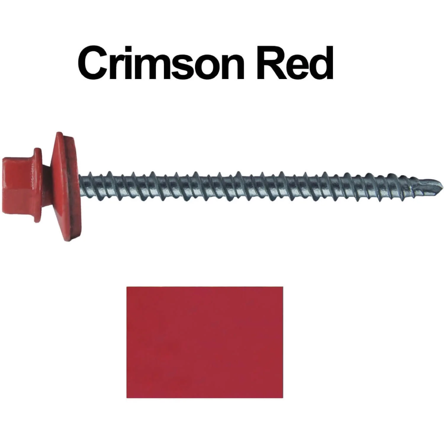 #10 x 3" Mini Driller Sheet Metal Roofing Screw - Hex Washer Head -  Self starting metal to wood siding screws. EPDM washer. Colored head. - Image 19