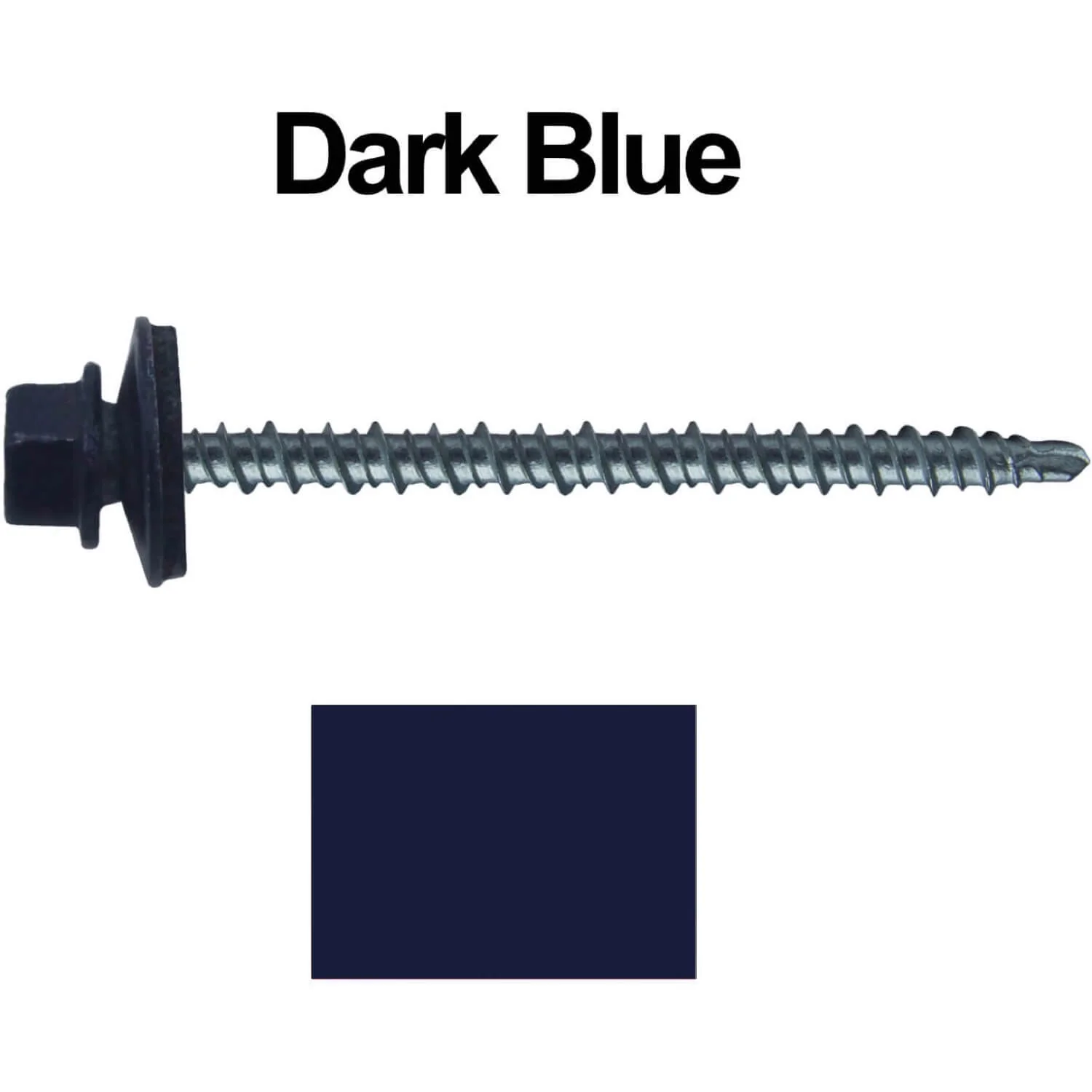 #10 x 3" Mini Driller Sheet Metal Roofing Screw - Hex Washer Head -  Self starting metal to wood siding screws. EPDM washer. Colored head. - Image 20