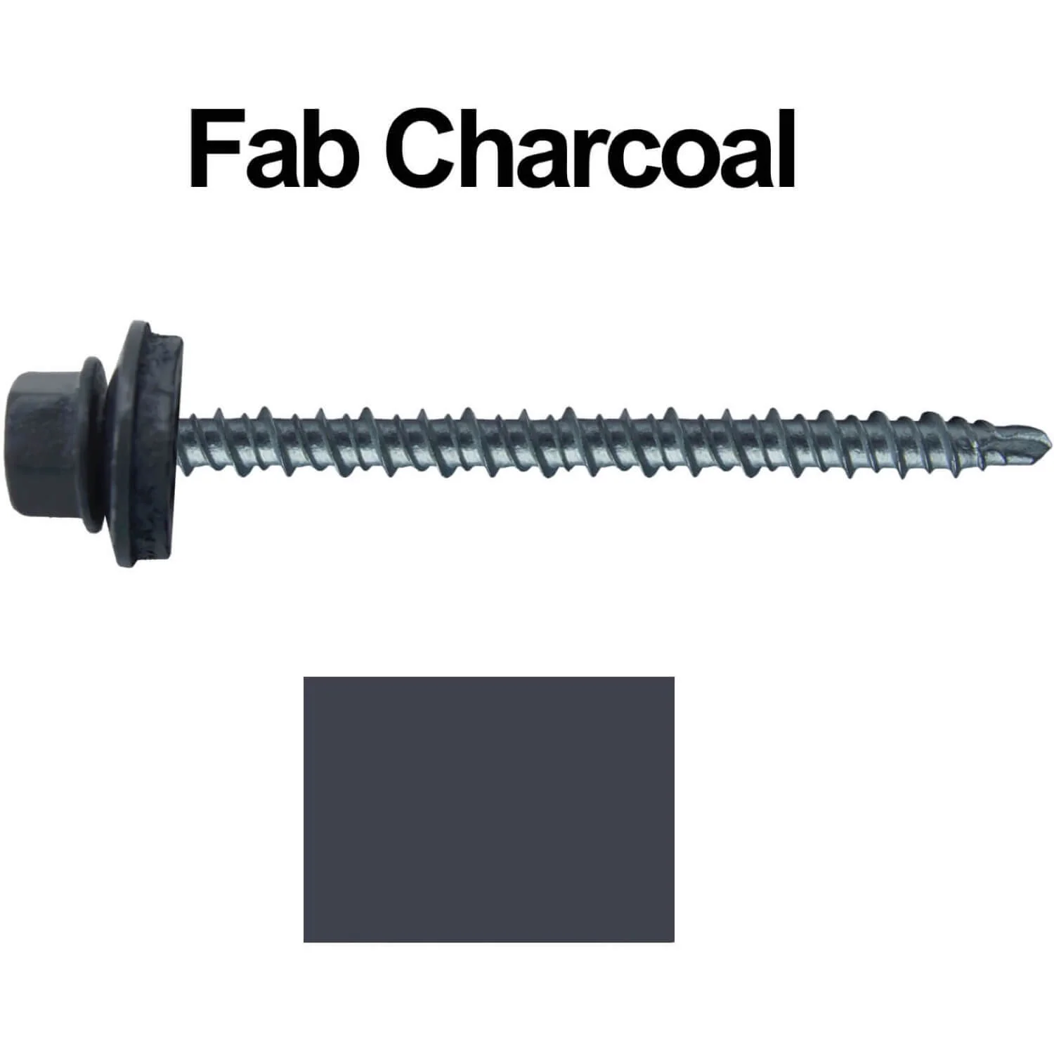 #10 x 3" Mini Driller Sheet Metal Roofing Screw - Hex Washer Head -  Self starting metal to wood siding screws. EPDM washer. Colored head. - Image 25