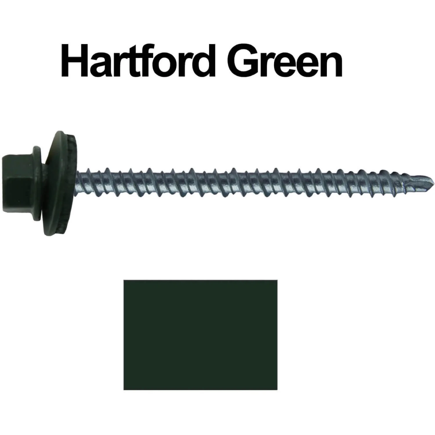#10 x 3" Mini Driller Sheet Metal Roofing Screw - Hex Washer Head -  Self starting metal to wood siding screws. EPDM washer. Colored head. - Image 27