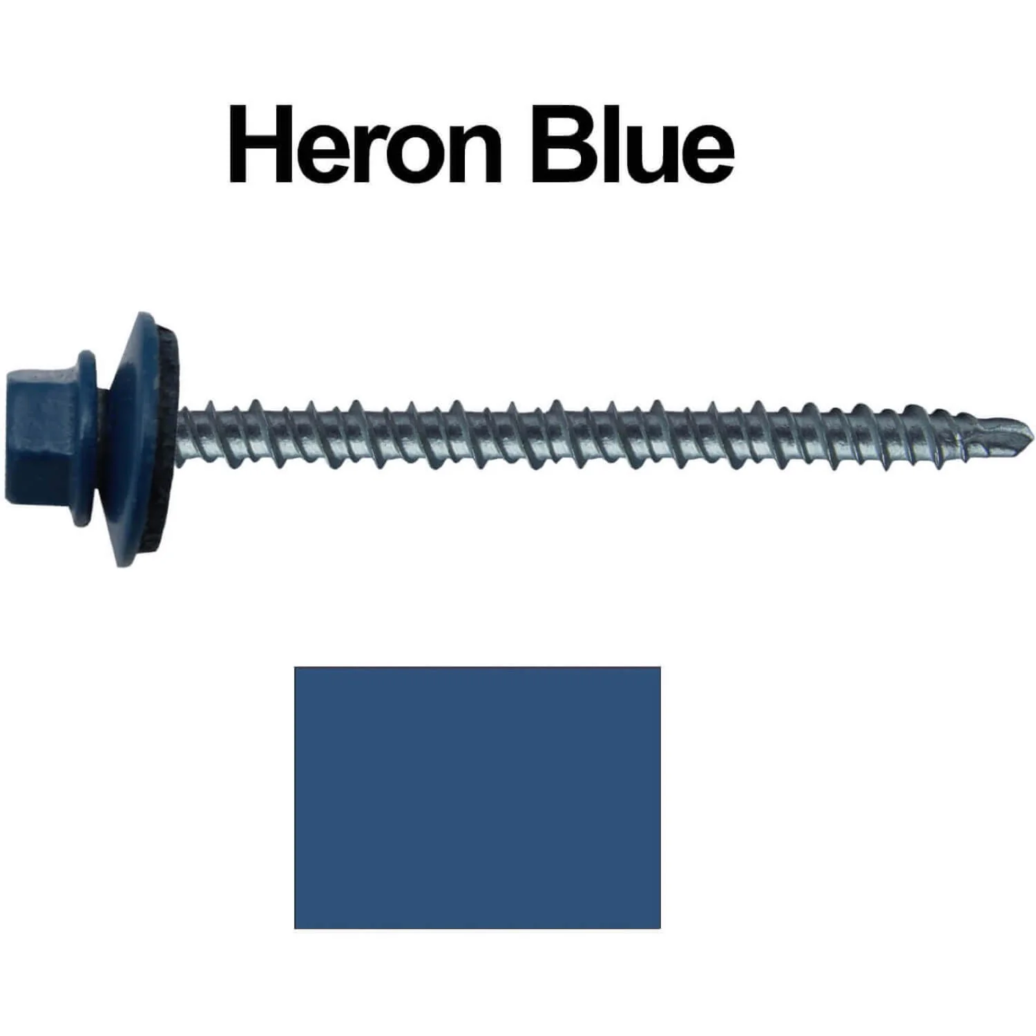 #10 x 3" Mini Driller Sheet Metal Roofing Screw - Hex Washer Head -  Self starting metal to wood siding screws. EPDM washer. Colored head. - Image 29