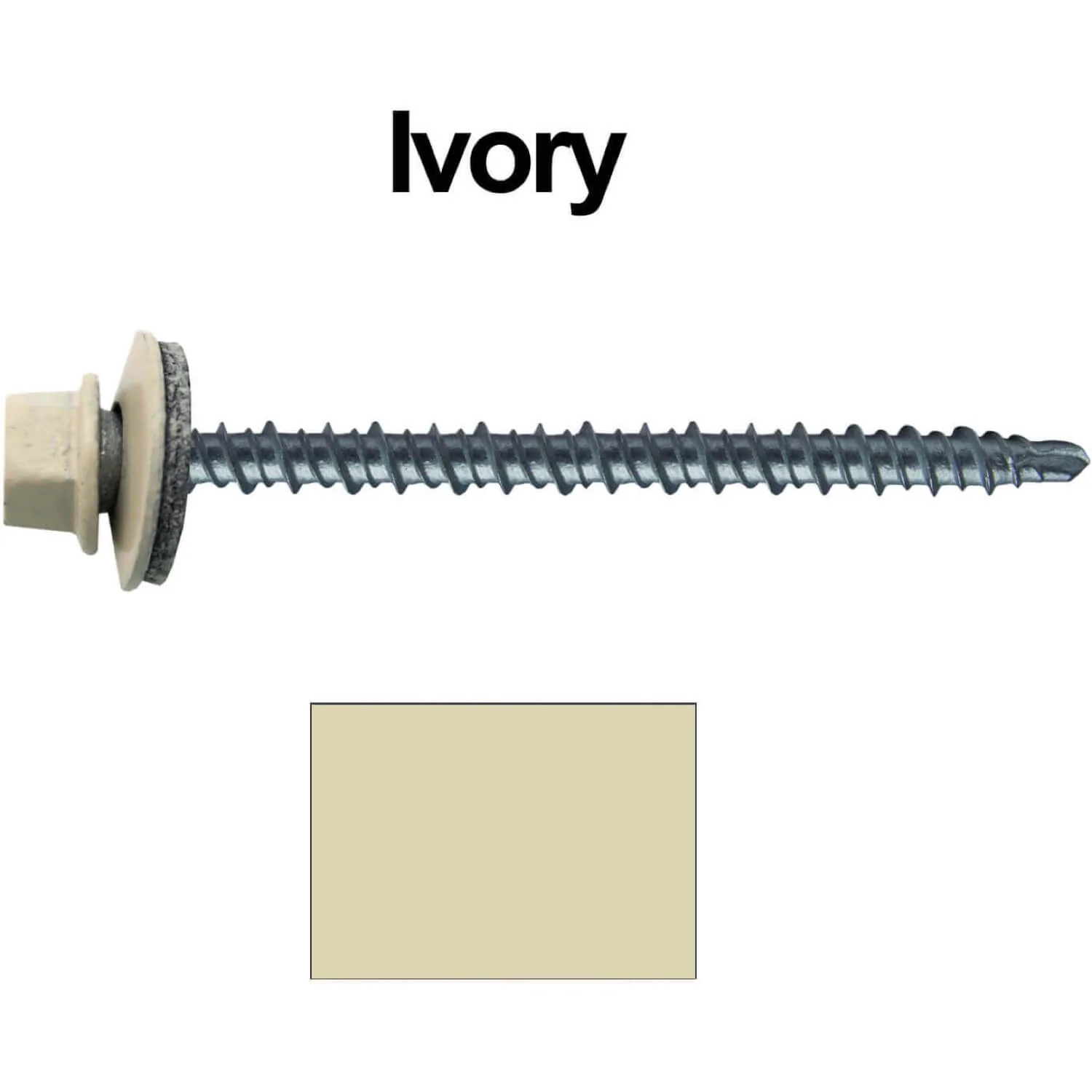 #10 x 3" Mini Driller Sheet Metal Roofing Screw - Hex Washer Head -  Self starting metal to wood siding screws. EPDM washer. Colored head. - Image 30