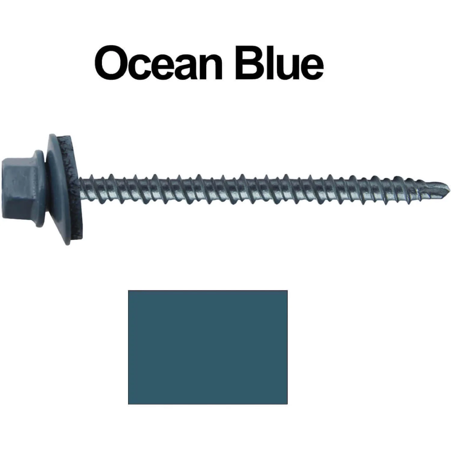 #10 x 3" Mini Driller Sheet Metal Roofing Screw - Hex Washer Head -  Self starting metal to wood siding screws. EPDM washer. Colored head. - Image 36
