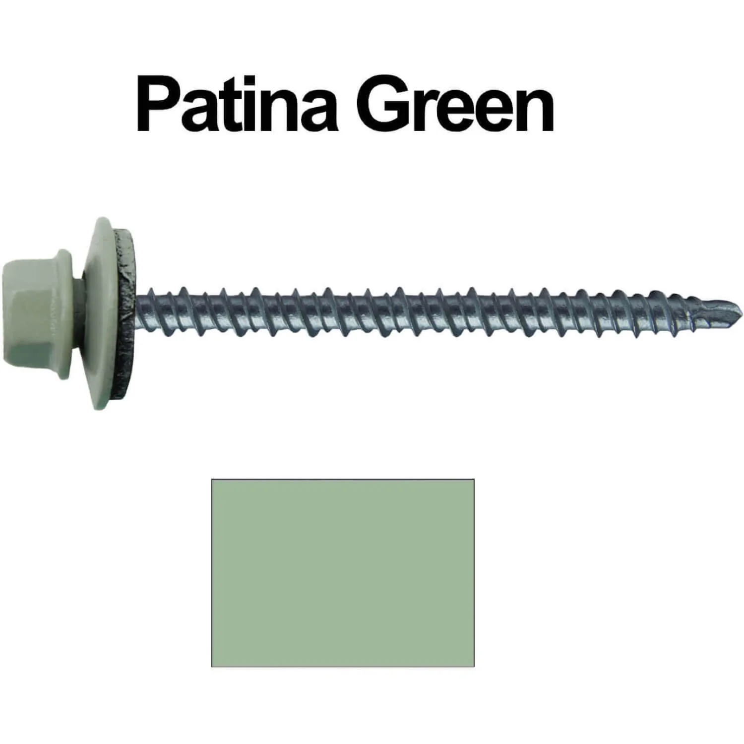 #10 x 3" Mini Driller Sheet Metal Roofing Screw - Hex Washer Head -  Self starting metal to wood siding screws. EPDM washer. Colored head. - Image 38