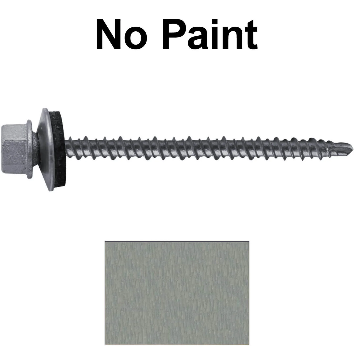 #10 x 3" Mini Driller Sheet Metal Roofing Screw - Hex Washer Head -  Self starting metal to wood siding screws. EPDM washer. Colored head. - Image 44