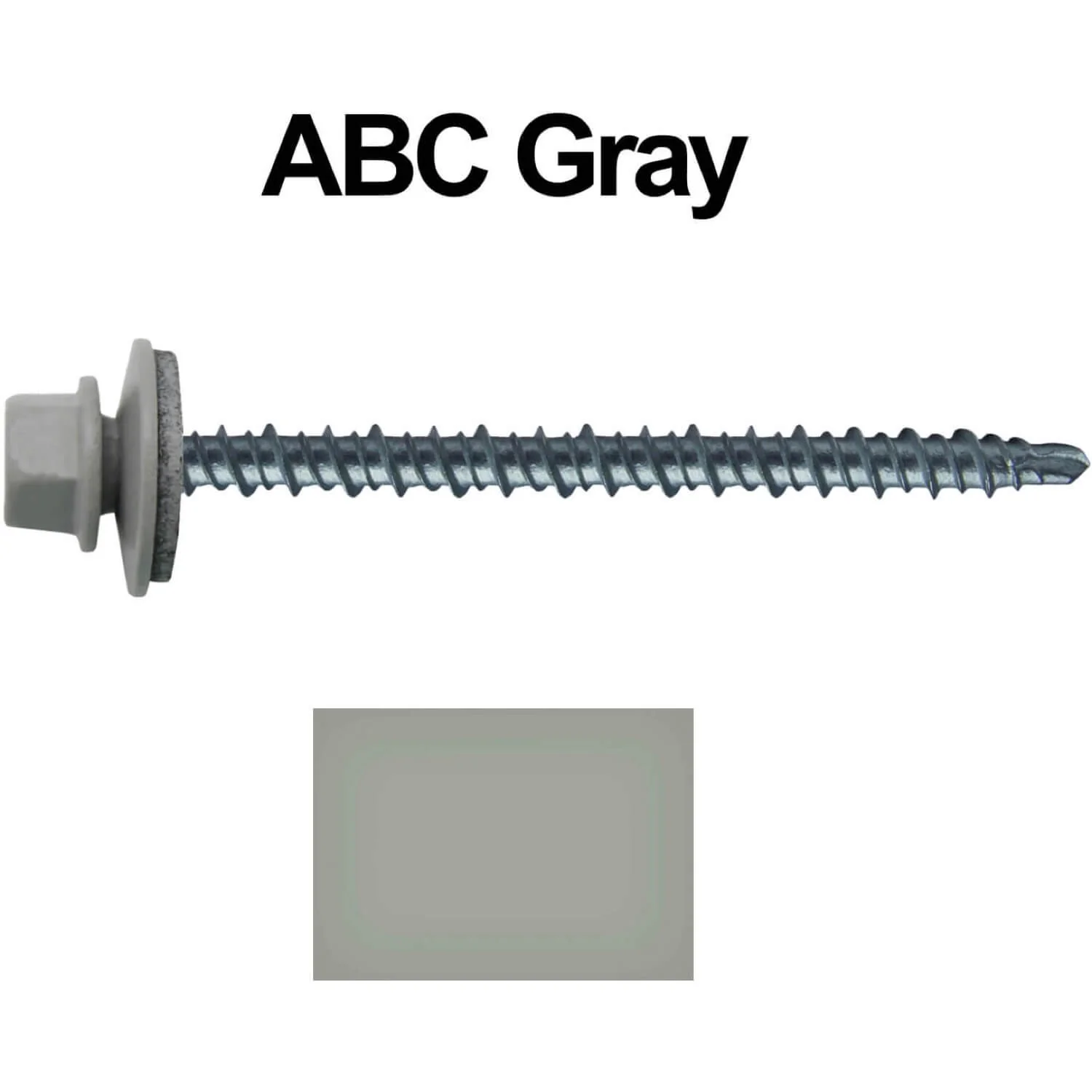 #10 x 3" Mini Driller Sheet Metal Roofing Screw - Hex Washer Head -  Self starting metal to wood siding screws. EPDM washer. Colored head. - Image 47