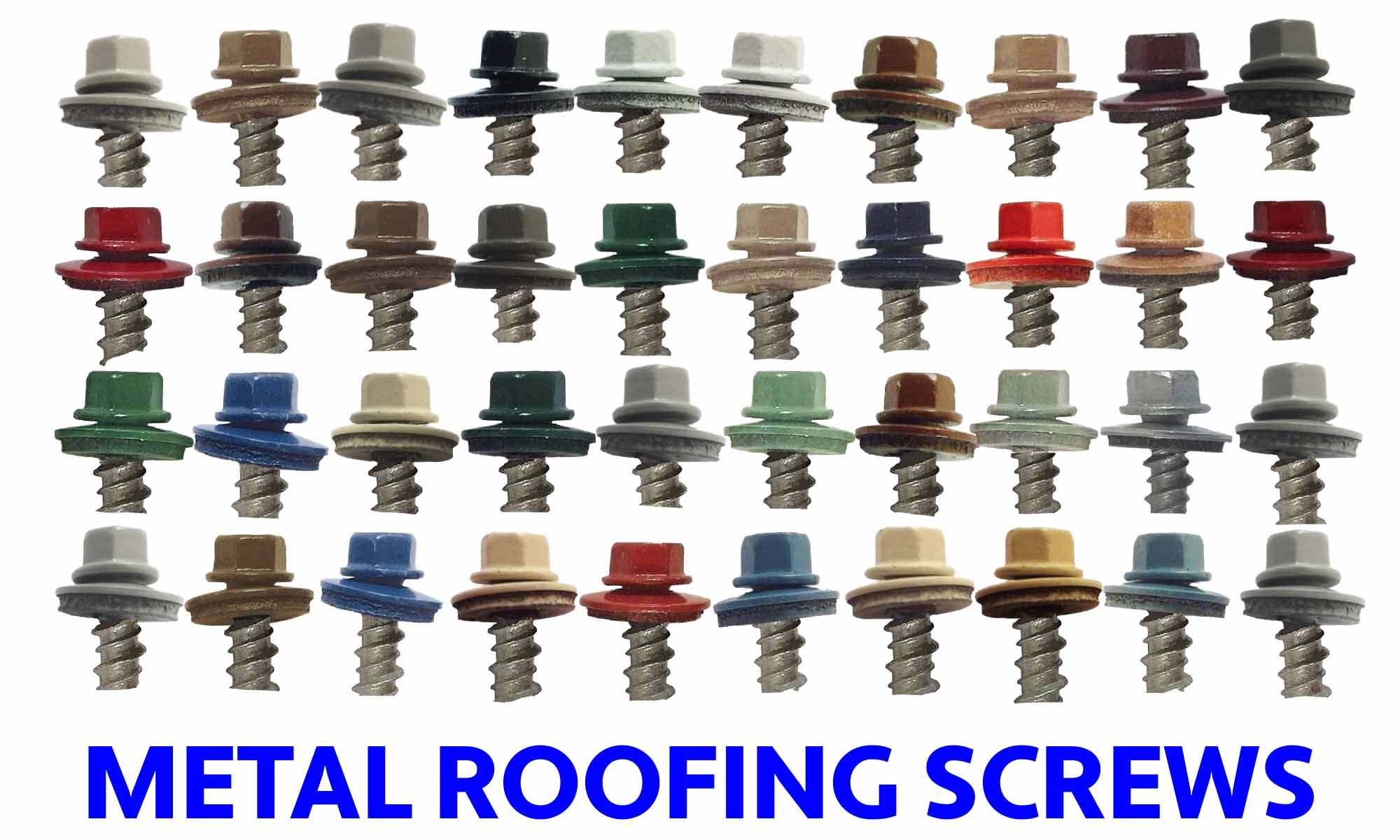 #10 x 3" Mini Driller Sheet Metal Roofing Screw - Hex Washer Head -  Self starting metal to wood siding screws. EPDM washer. Colored head. - Image 5