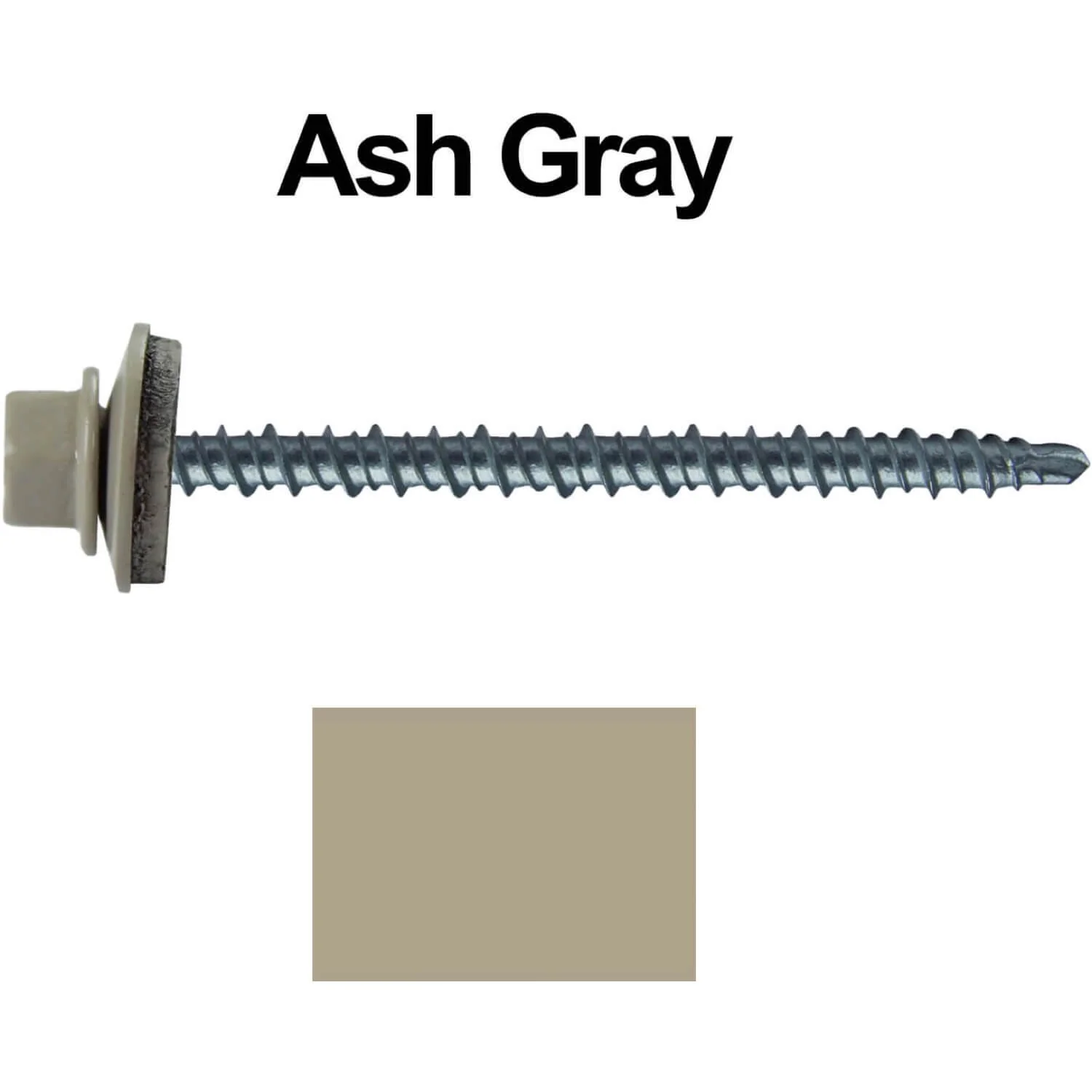 #10 x 3" Mini Driller Sheet Metal Roofing Screw - Hex Washer Head -  Self starting metal to wood siding screws. EPDM washer. Colored head. - Image 50