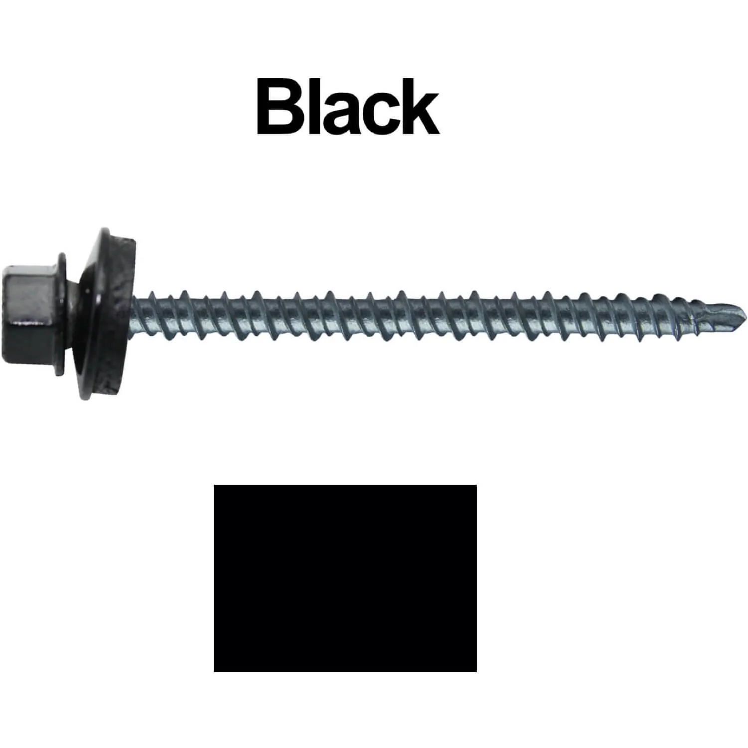 #10 x 3" Mini Driller Sheet Metal Roofing Screw - Hex Washer Head -  Self starting metal to wood siding screws. EPDM washer. Colored head. - Image 53