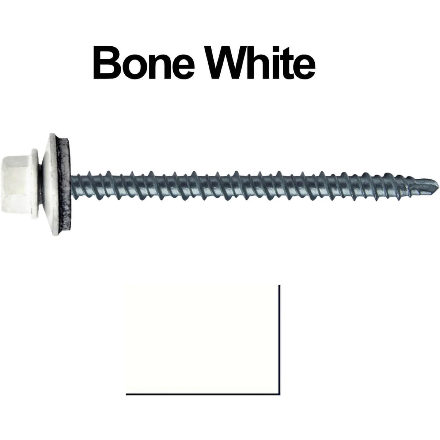 #10 x 3" Mini Driller Sheet Metal Roofing Screw - Hex Washer Head -  Self starting metal to wood siding screws. EPDM washer. Colored head. - Image 54