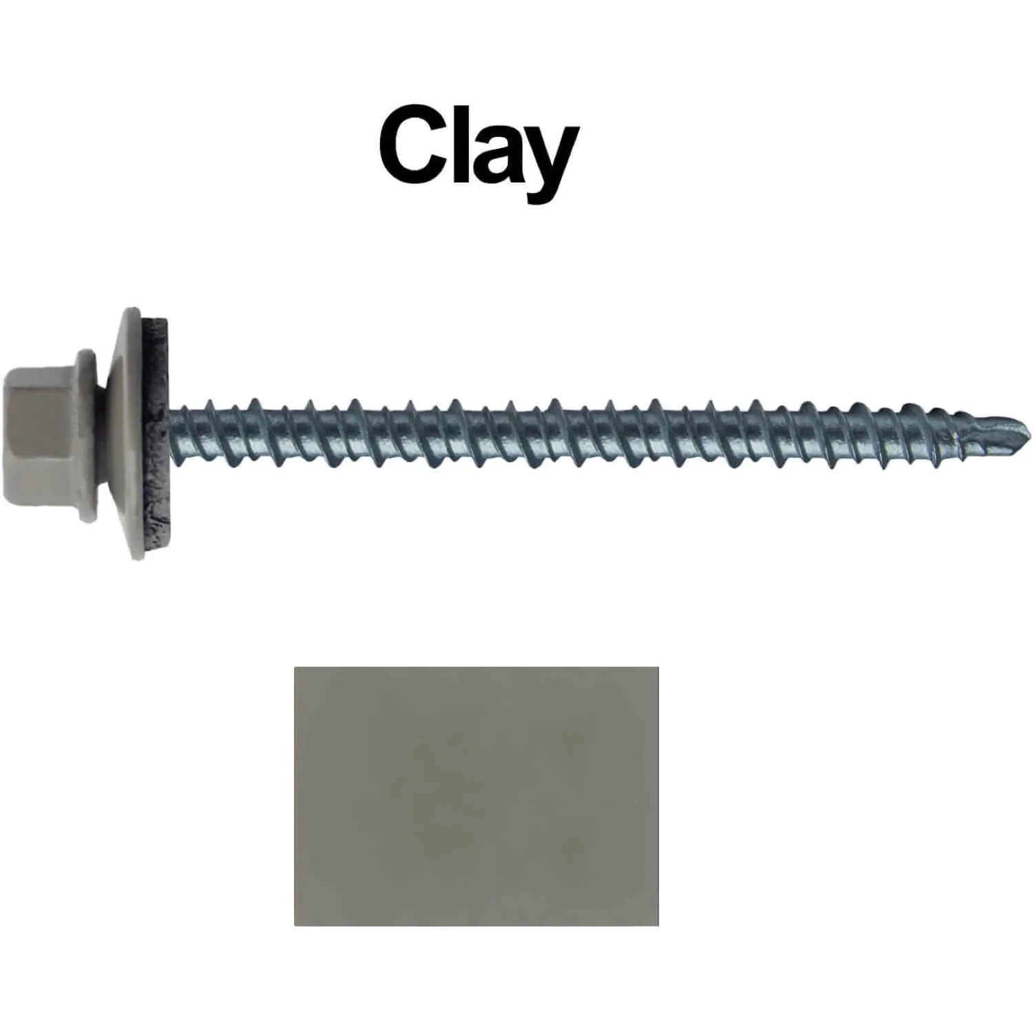 #10 x 3" Mini Driller Sheet Metal Roofing Screw - Hex Washer Head -  Self starting metal to wood siding screws. EPDM washer. Colored head. - Image 67