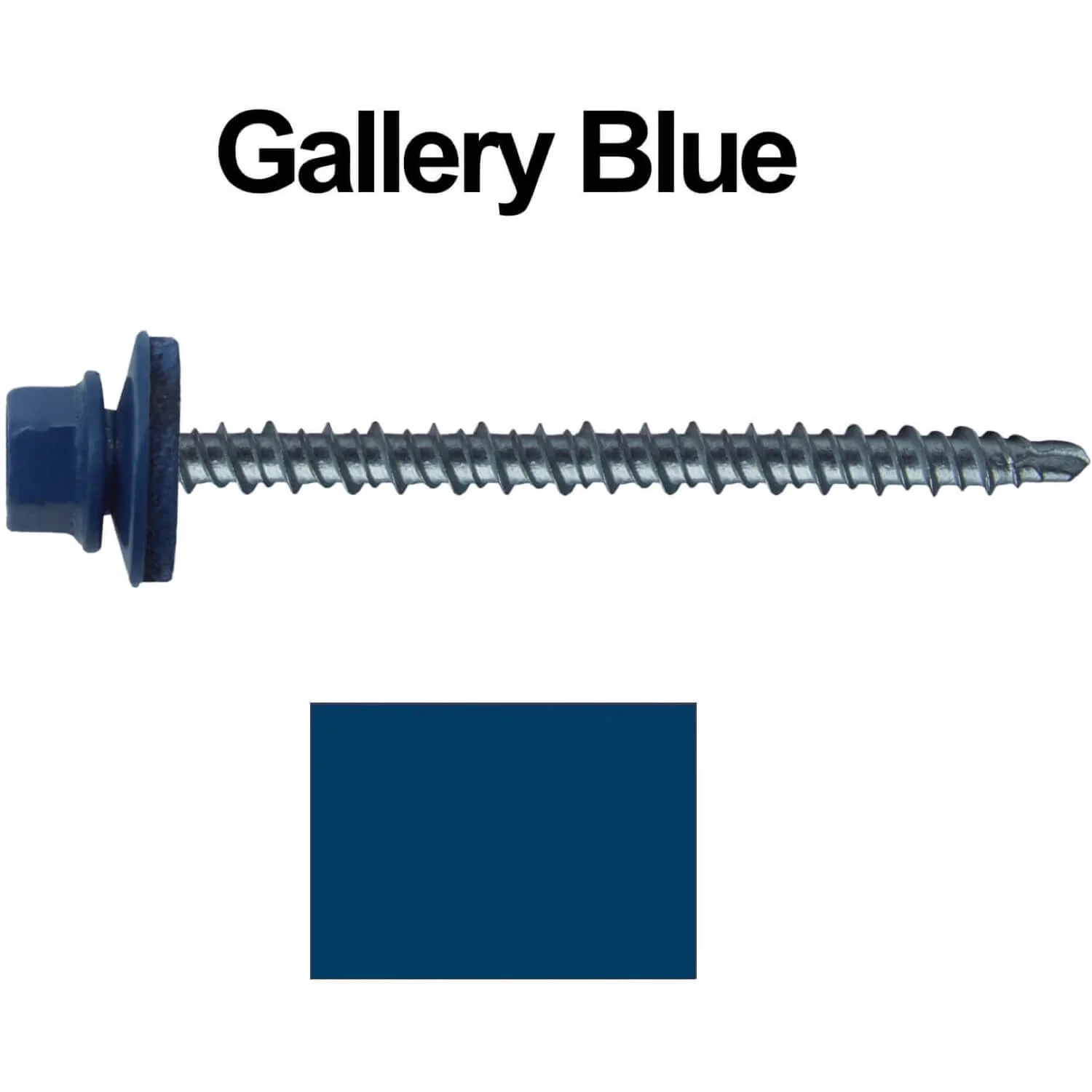#10 x 3" Mini Driller Sheet Metal Roofing Screw - Hex Washer Head -  Self starting metal to wood siding screws. EPDM washer. Colored head. - Image 87