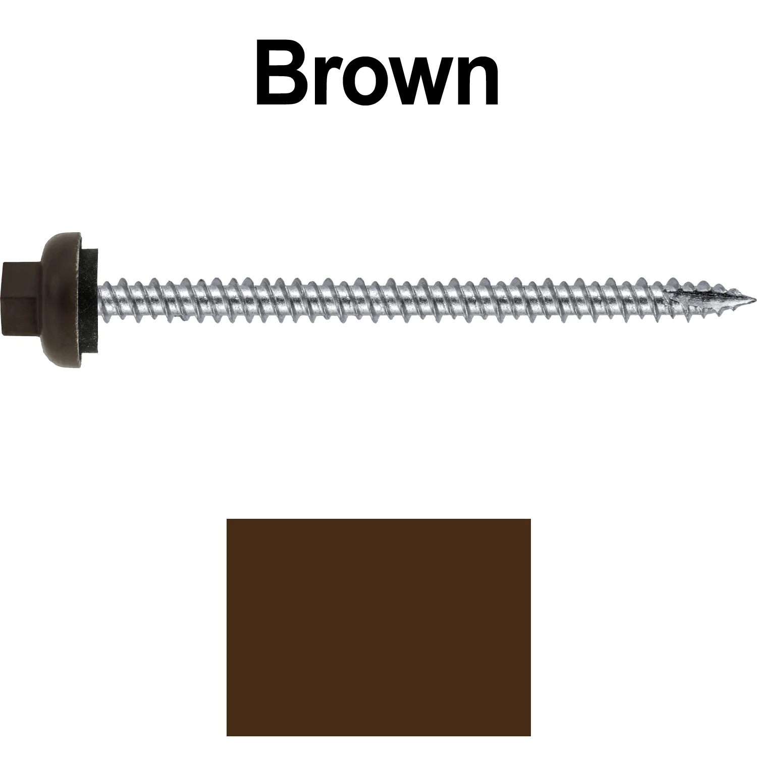 10 X 3“ HI-LO Zinc Aluminum Cap Metal Roofing Screws - Hex Washer Head - Self starting/self tapping - EPDM washer. Colored head. - Image 12