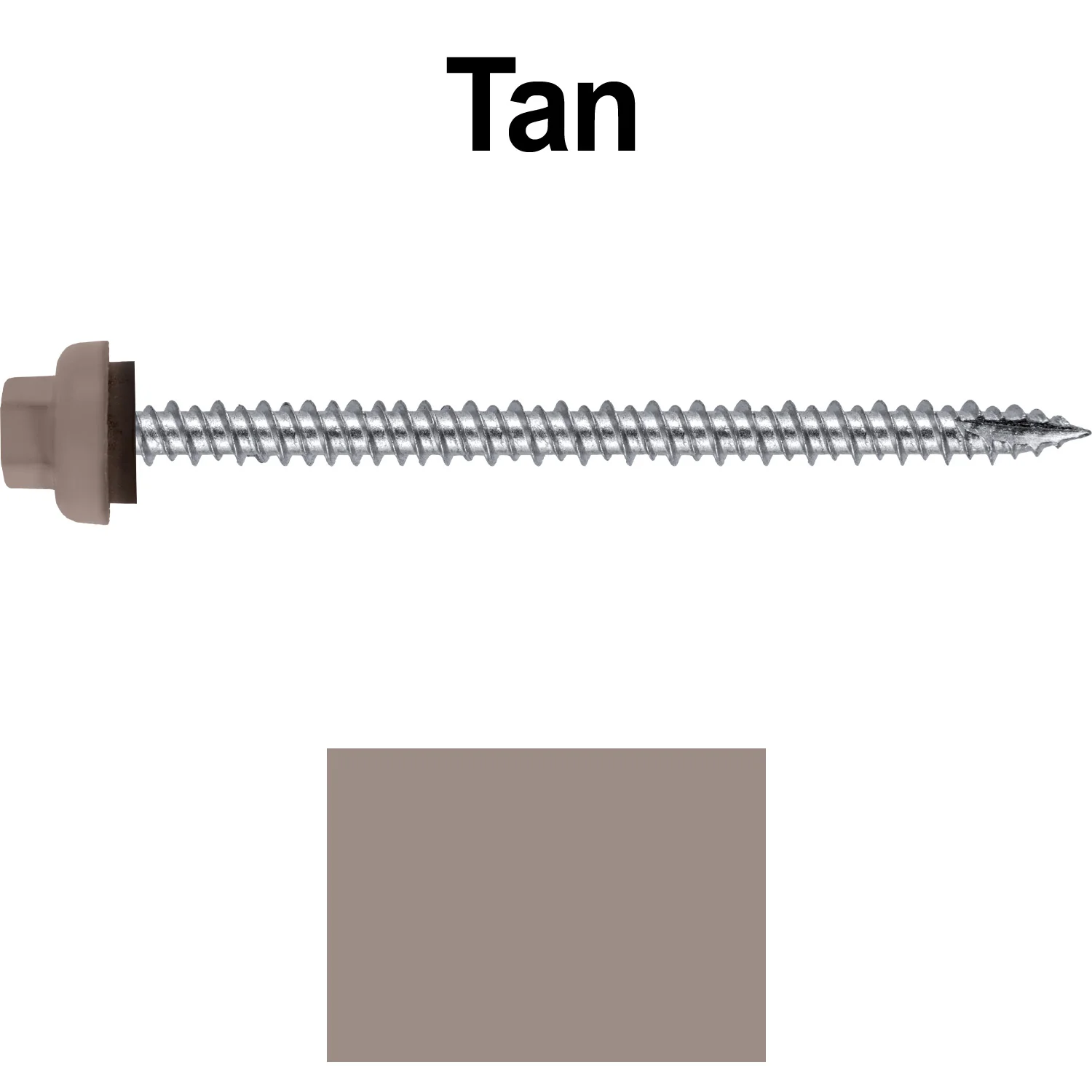 10 X 3“ HI-LO Zinc Aluminum Cap Metal Roofing Screws - Hex Washer Head - Self starting/self tapping - EPDM washer. Colored head. - Image 123