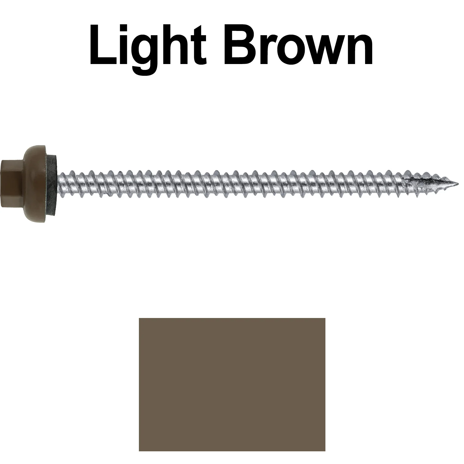 10 X 3“ HI-LO Zinc Aluminum Cap Metal Roofing Screws - Hex Washer Head - Self starting/self tapping - EPDM washer. Colored head. - Image 38