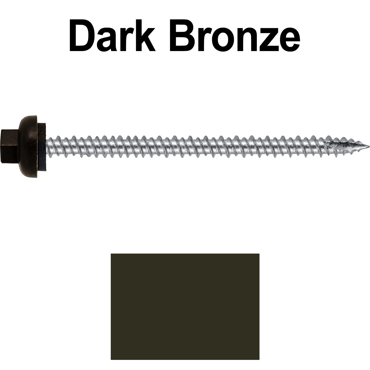 10 X 3“ HI-LO Zinc Aluminum Cap Metal Roofing Screws - Hex Washer Head - Self starting/self tapping - EPDM washer. Colored head. - Image 77