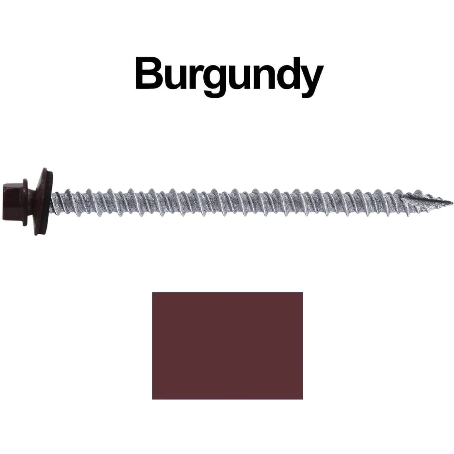 #10 x 3" Metal ROOFING SCREWS - Hex Washer Head - Self starting/self tapping - EPDM washer. Colored head. - Image 131