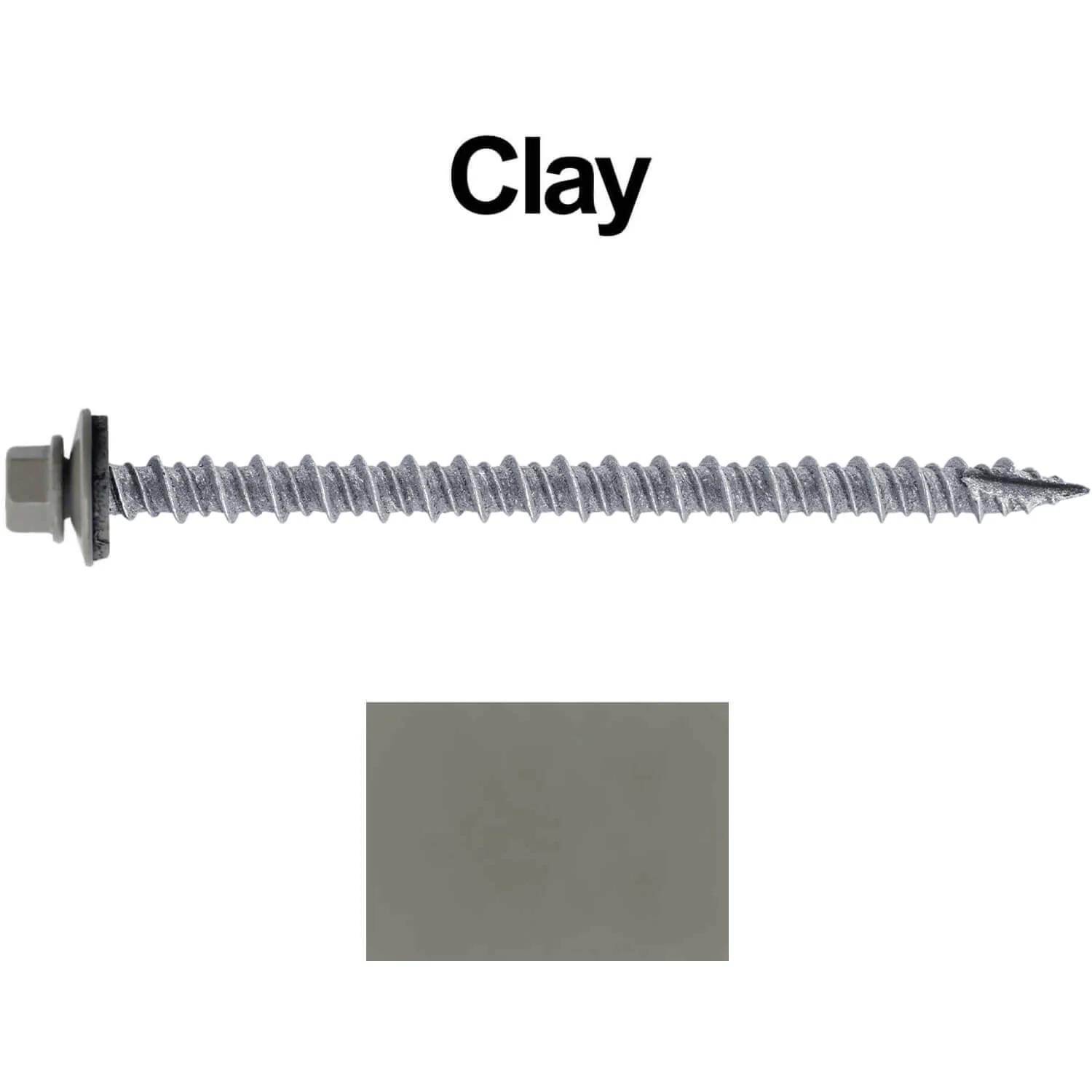 #10 x 3" Metal ROOFING SCREWS - Hex Washer Head - Self starting/self tapping - EPDM washer. Colored head. - Image 133