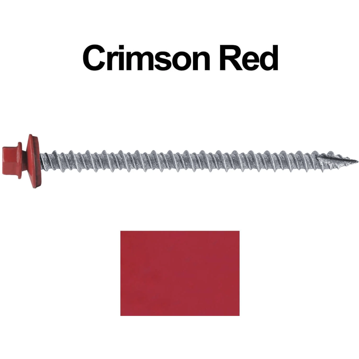 #10 x 3" Metal ROOFING SCREWS - Hex Washer Head - Self starting/self tapping - EPDM washer. Colored head. - Image 136