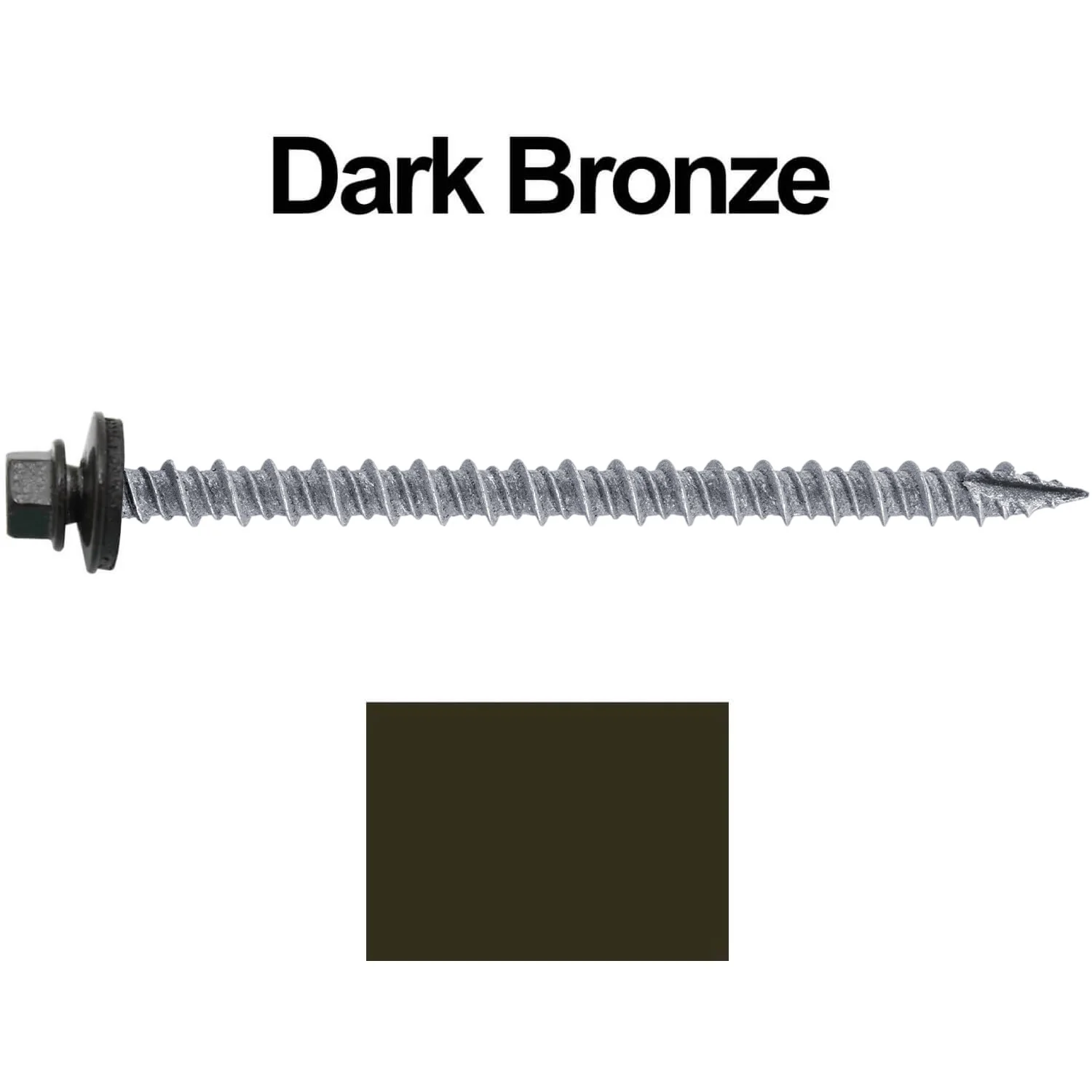 #10 x 3" Metal ROOFING SCREWS - Hex Washer Head - Self starting/self tapping - EPDM washer. Colored head. - Image 138