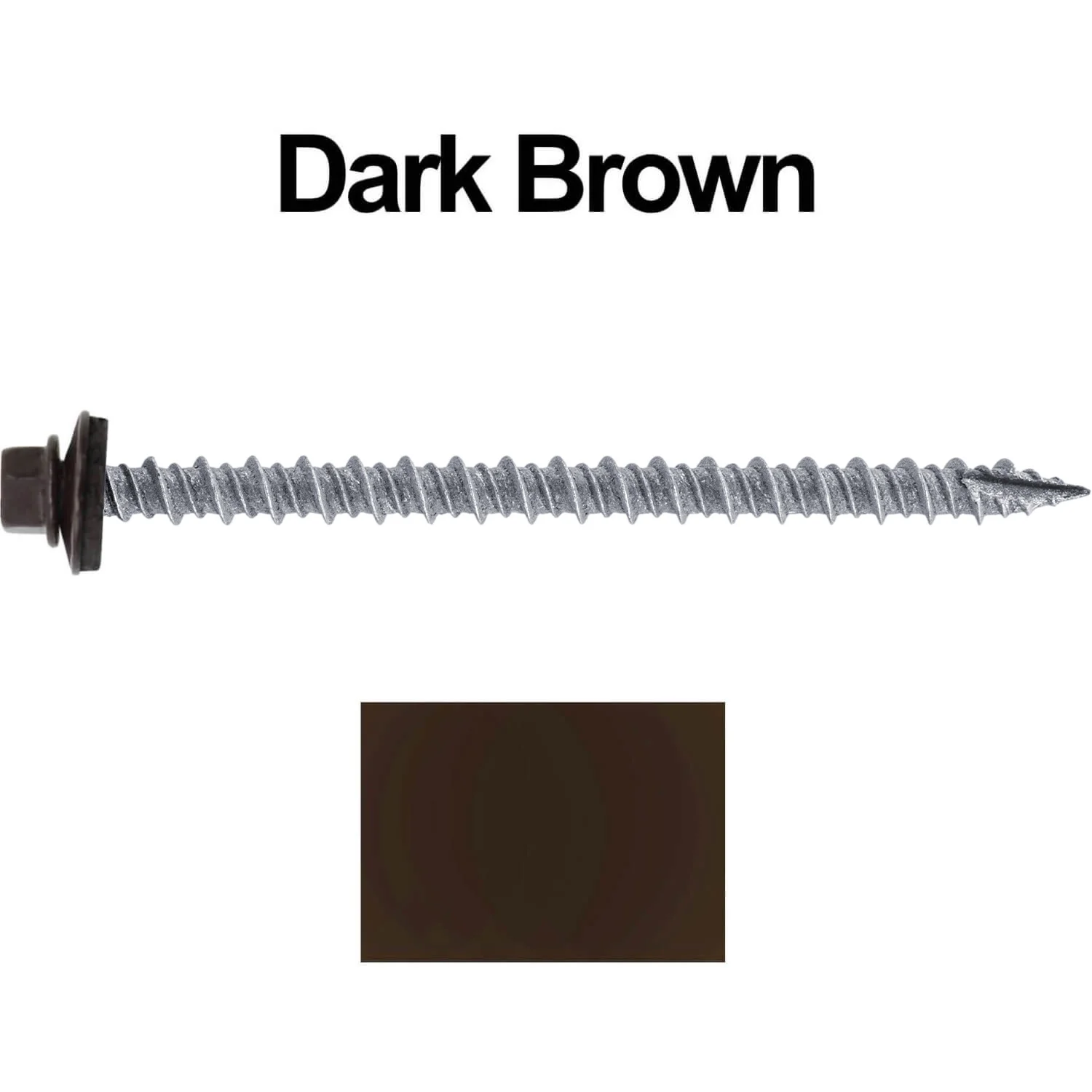 #10 x 3" Metal ROOFING SCREWS - Hex Washer Head - Self starting/self tapping - EPDM washer. Colored head. - Image 139