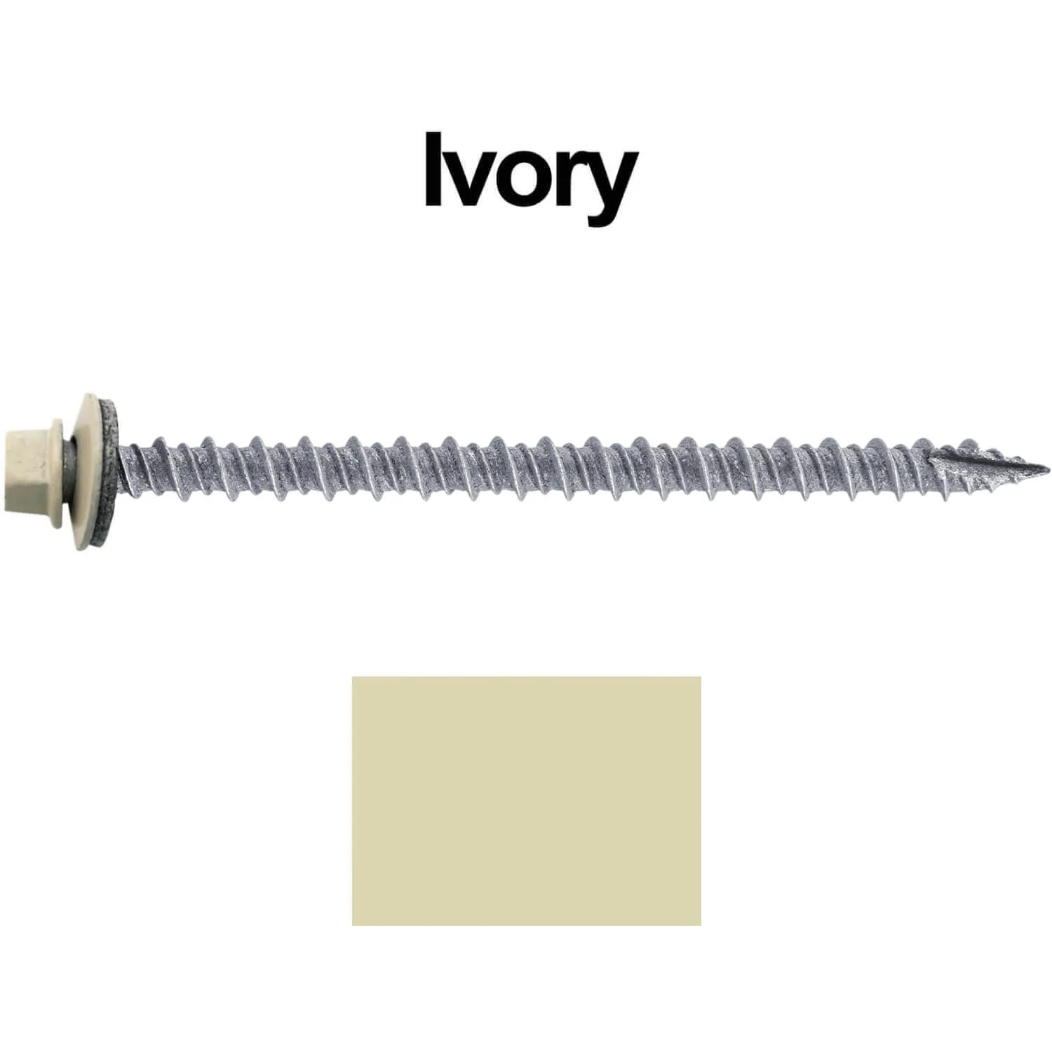 #10 x 3" Metal ROOFING SCREWS - Hex Washer Head - Self starting/self tapping - EPDM washer. Colored head. - Image 147