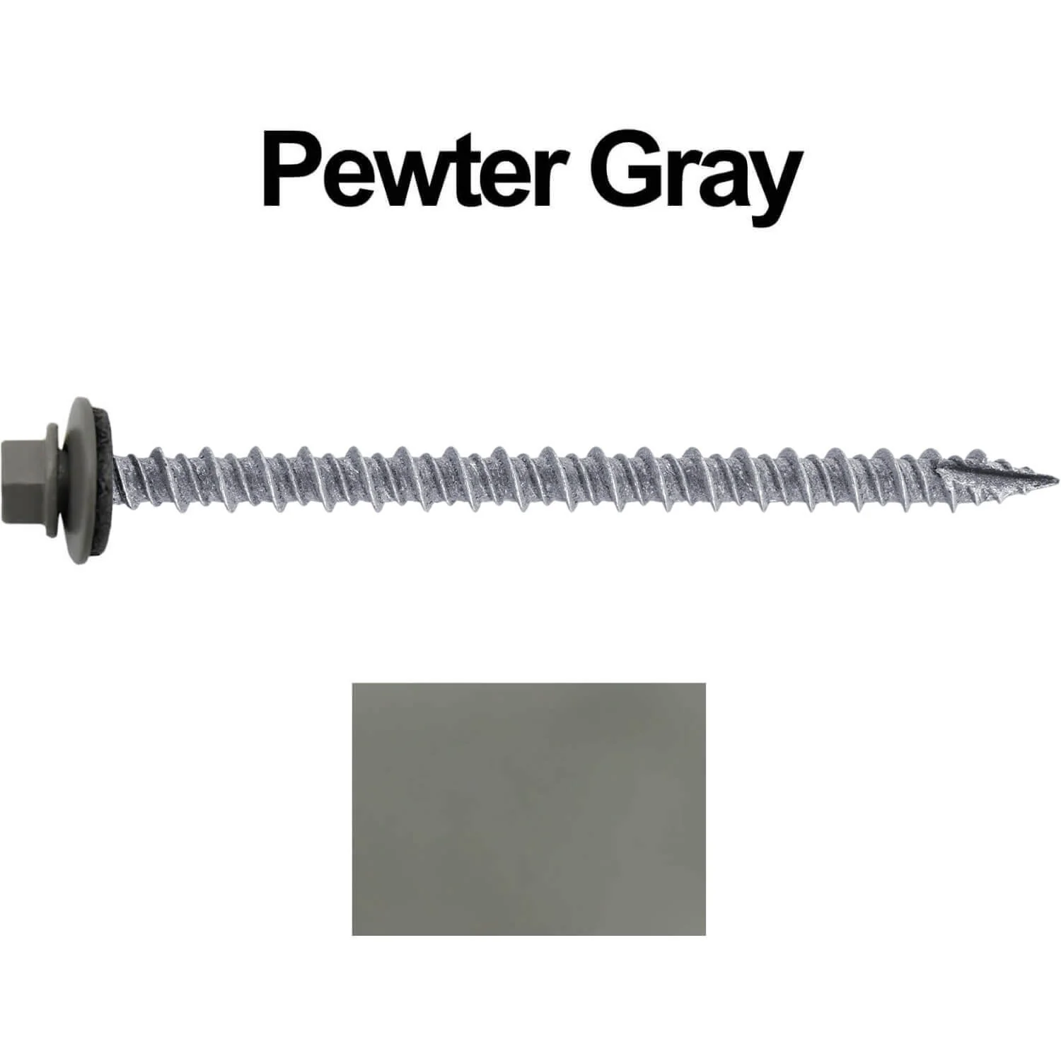 #10 x 3" Metal ROOFING SCREWS - Hex Washer Head - Self starting/self tapping - EPDM washer. Colored head. - Image 155
