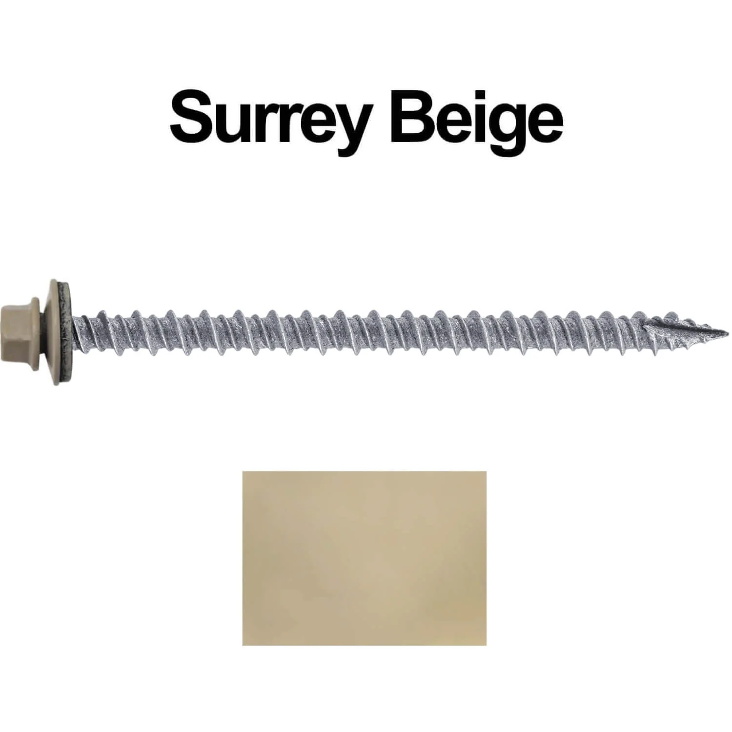 #10 x 3" Metal ROOFING SCREWS - Hex Washer Head - Self starting/self tapping - EPDM washer. Colored head. - Image 158