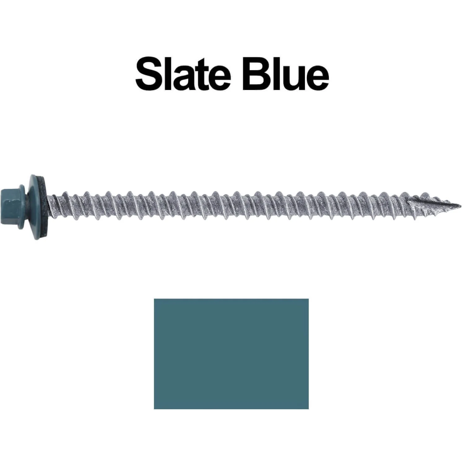 #10 x 3" Metal ROOFING SCREWS - Hex Washer Head - Self starting/self tapping - EPDM washer. Colored head. - Image 164