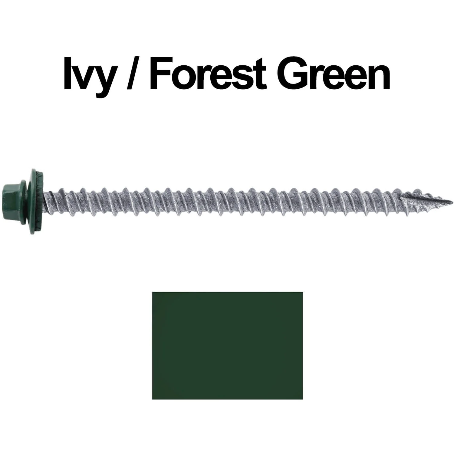 #10 x 3" Metal ROOFING SCREWS - Hex Washer Head - Self starting/self tapping - EPDM washer. Colored head. - Image 21