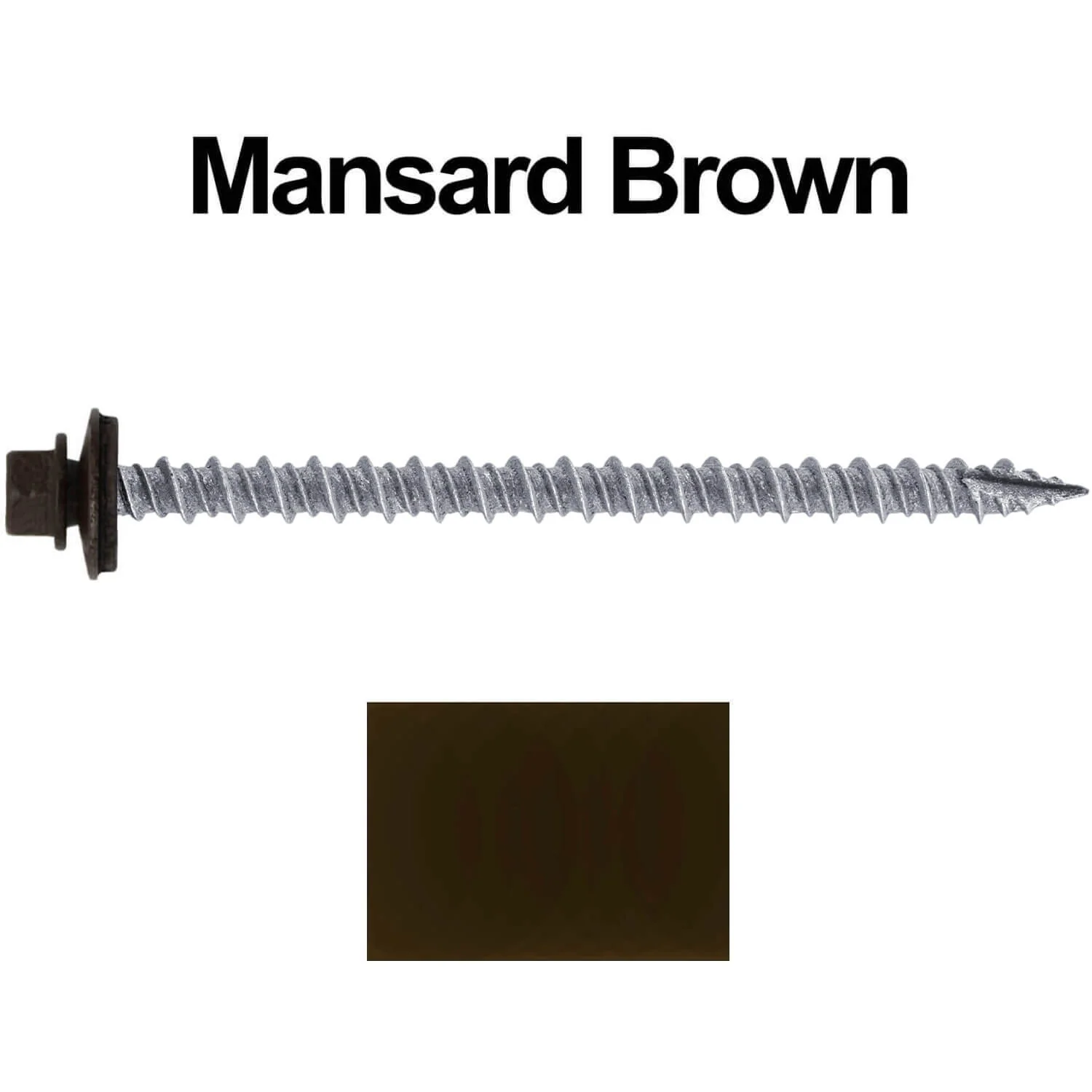 #10 x 3" Metal ROOFING SCREWS - Hex Washer Head - Self starting/self tapping - EPDM washer. Colored head. - Image 29