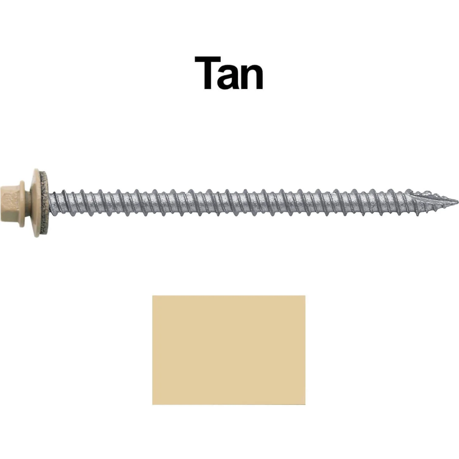 #10 x 3" Metal ROOFING SCREWS - Hex Washer Head - Self starting/self tapping - EPDM washer. Colored head. - Image 37
