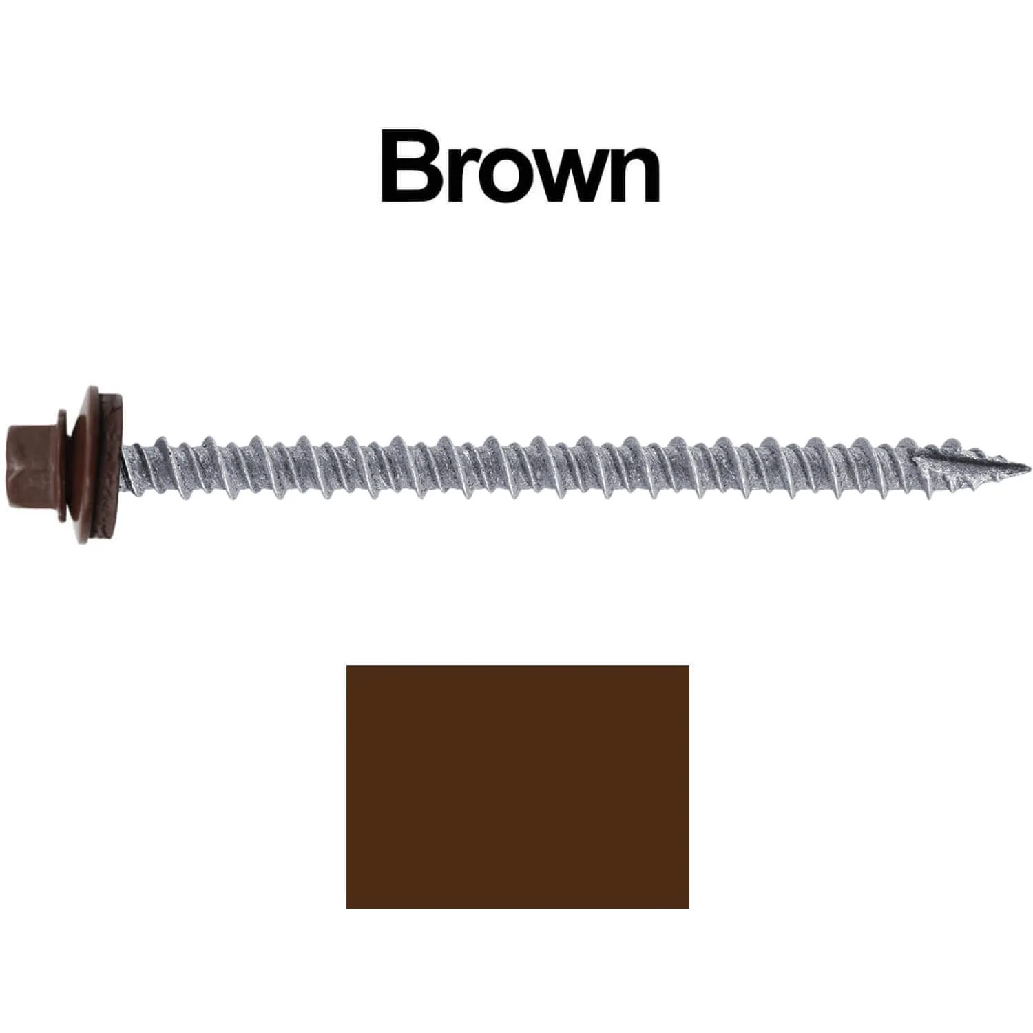 #10 x 3" Metal ROOFING SCREWS - Hex Washer Head - Self starting/self tapping - EPDM washer. Colored head. - Image 7