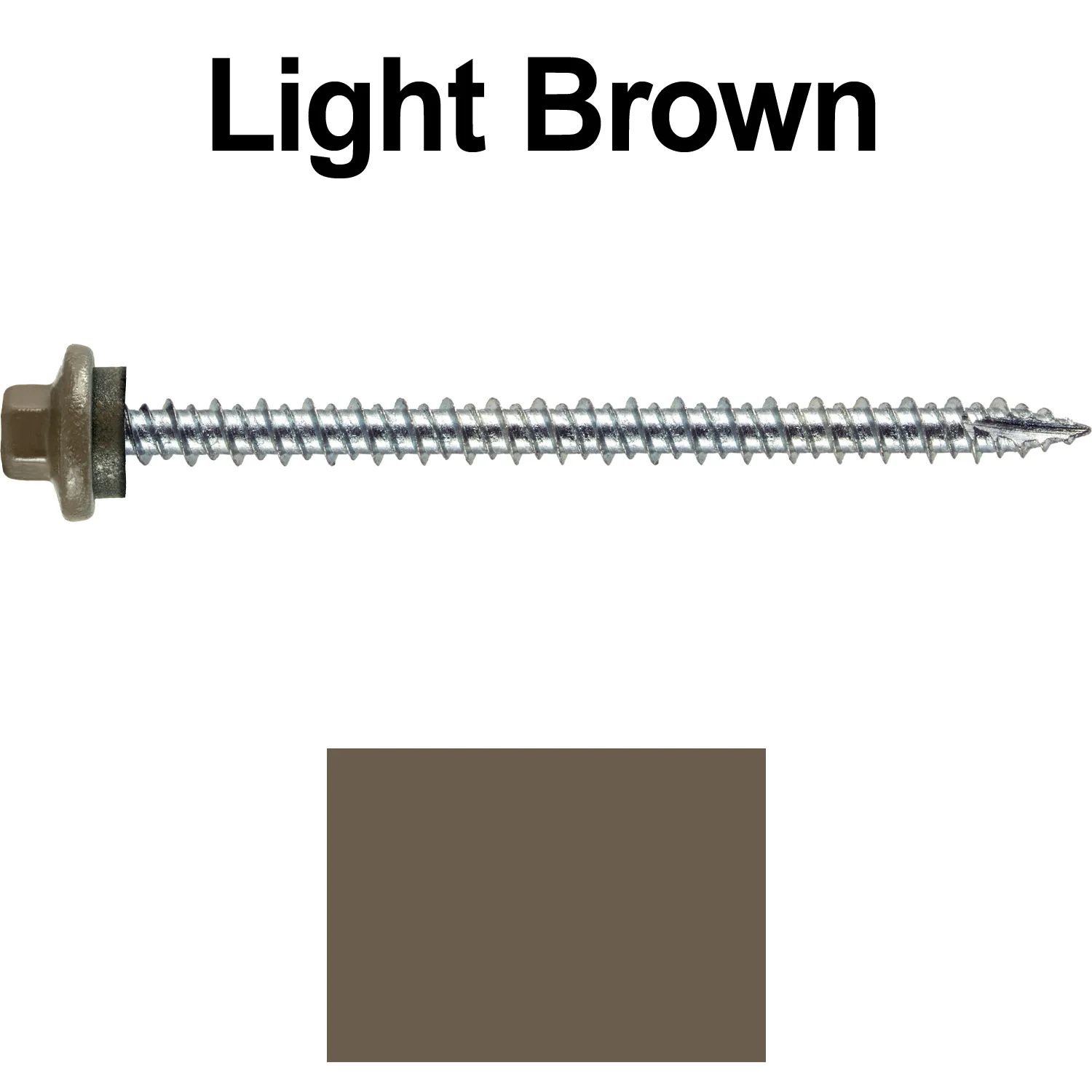 10 x 3” - STAINLESS HEX / ZINC Sheet Metal Roof Screw. Self starting metal to wood siding screws. EPDM washer. Colored head. - Image 100