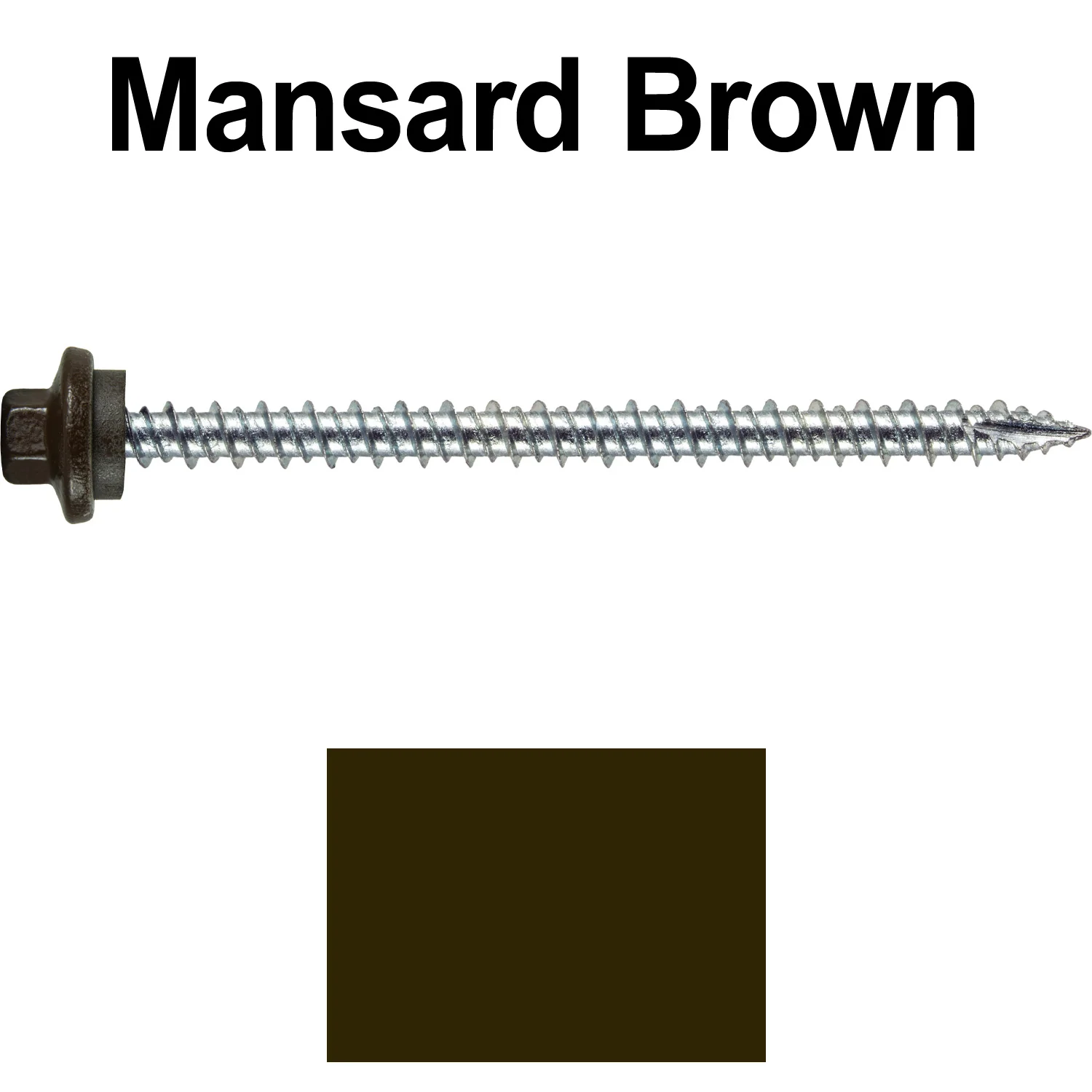 10 x 3” - STAINLESS HEX / ZINC Sheet Metal Roof Screw. Self starting metal to wood siding screws. EPDM washer. Colored head. - Image 106