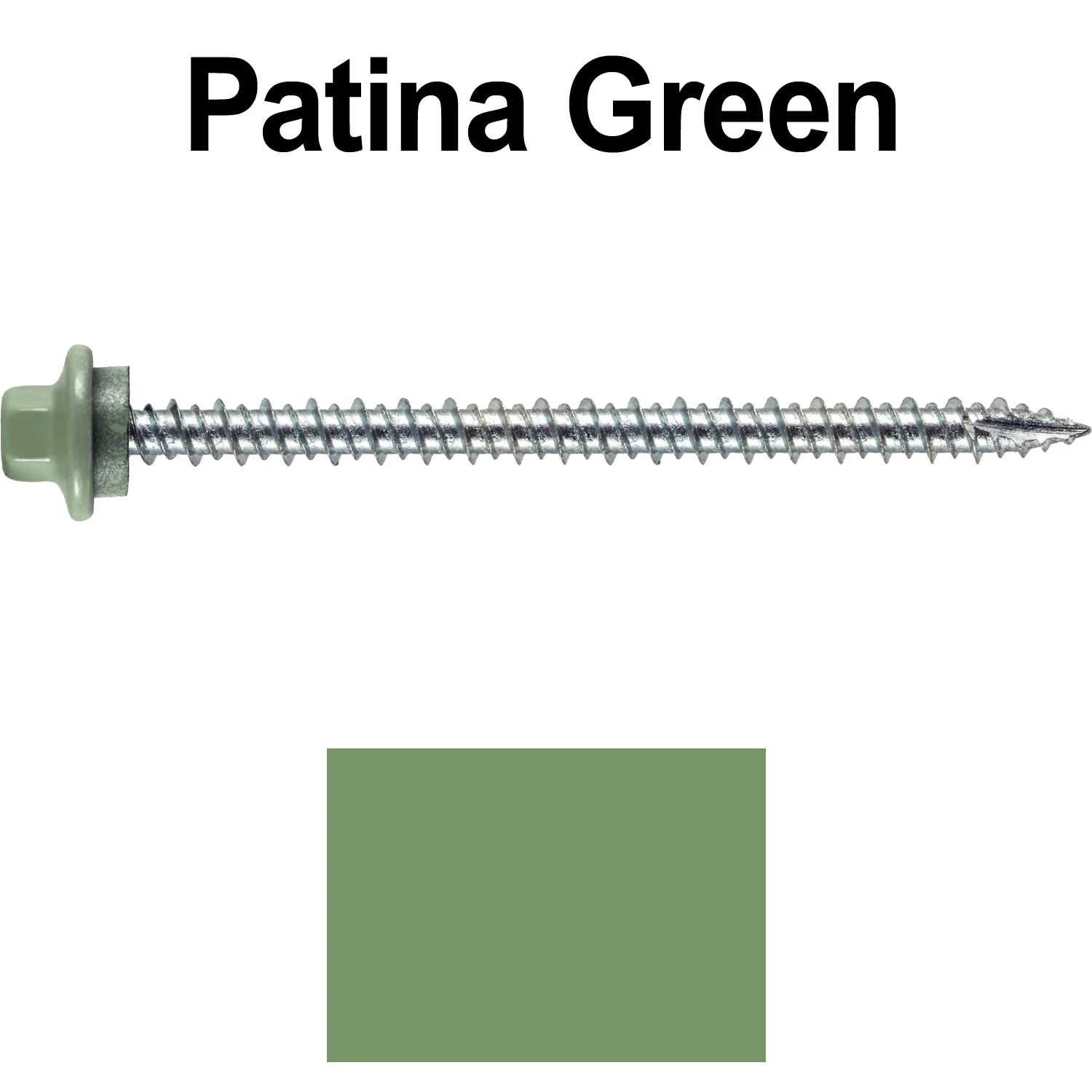 10 x 3” - STAINLESS HEX / ZINC Sheet Metal Roof Screw. Self starting metal to wood siding screws. EPDM washer. Colored head. - Image 112