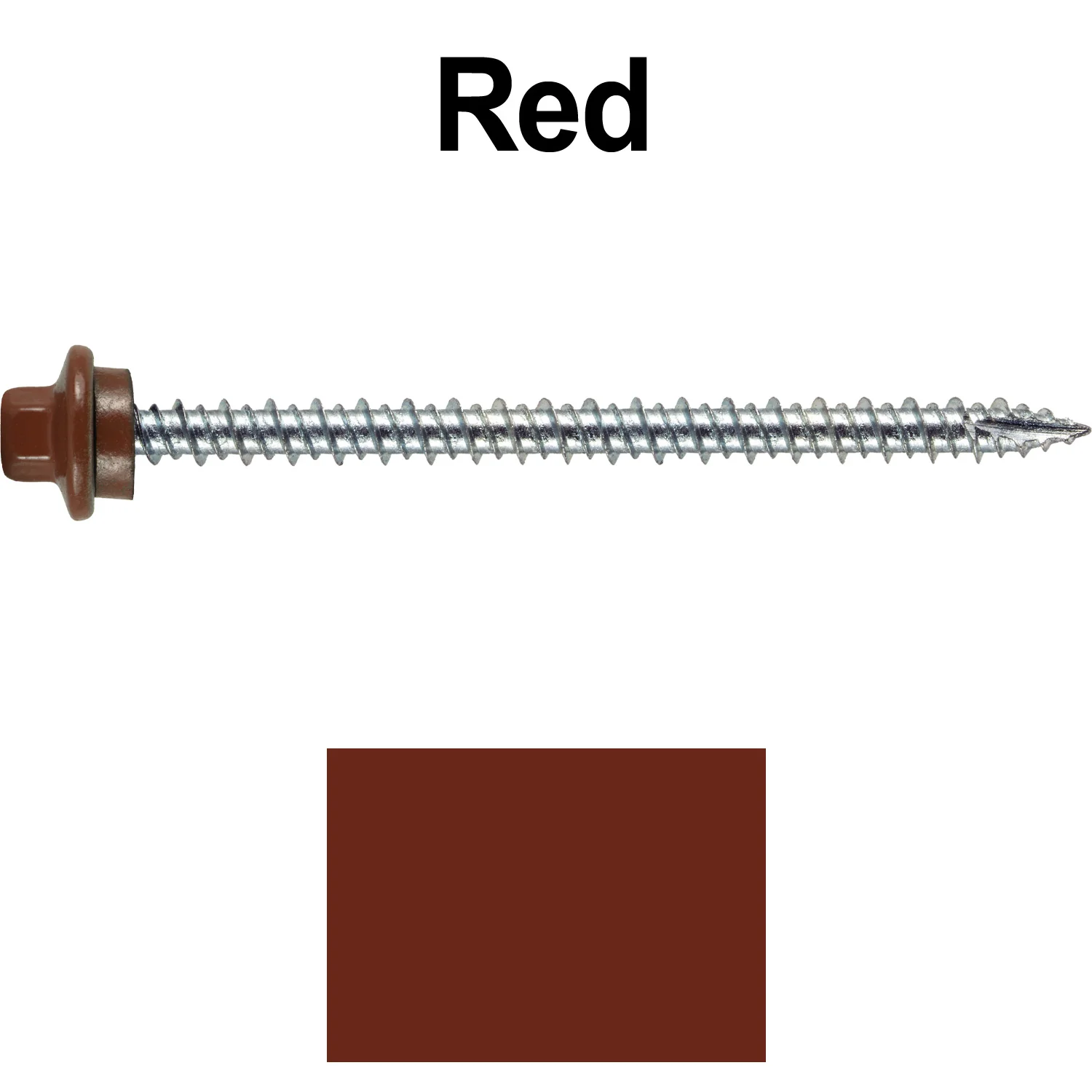 10 x 3” - STAINLESS HEX / ZINC Sheet Metal Roof Screw. Self starting metal to wood siding screws. EPDM washer. Colored head. - Image 116