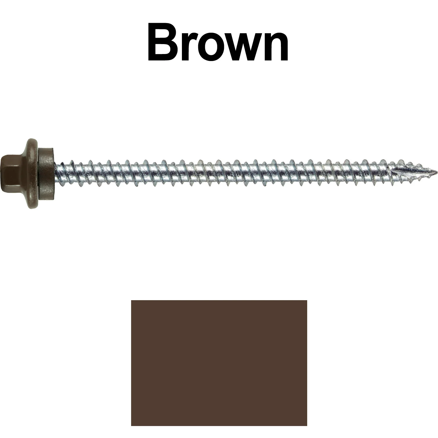 10 x 3” - STAINLESS HEX / ZINC Sheet Metal Roof Screw. Self starting metal to wood siding screws. EPDM washer. Colored head. - Image 12