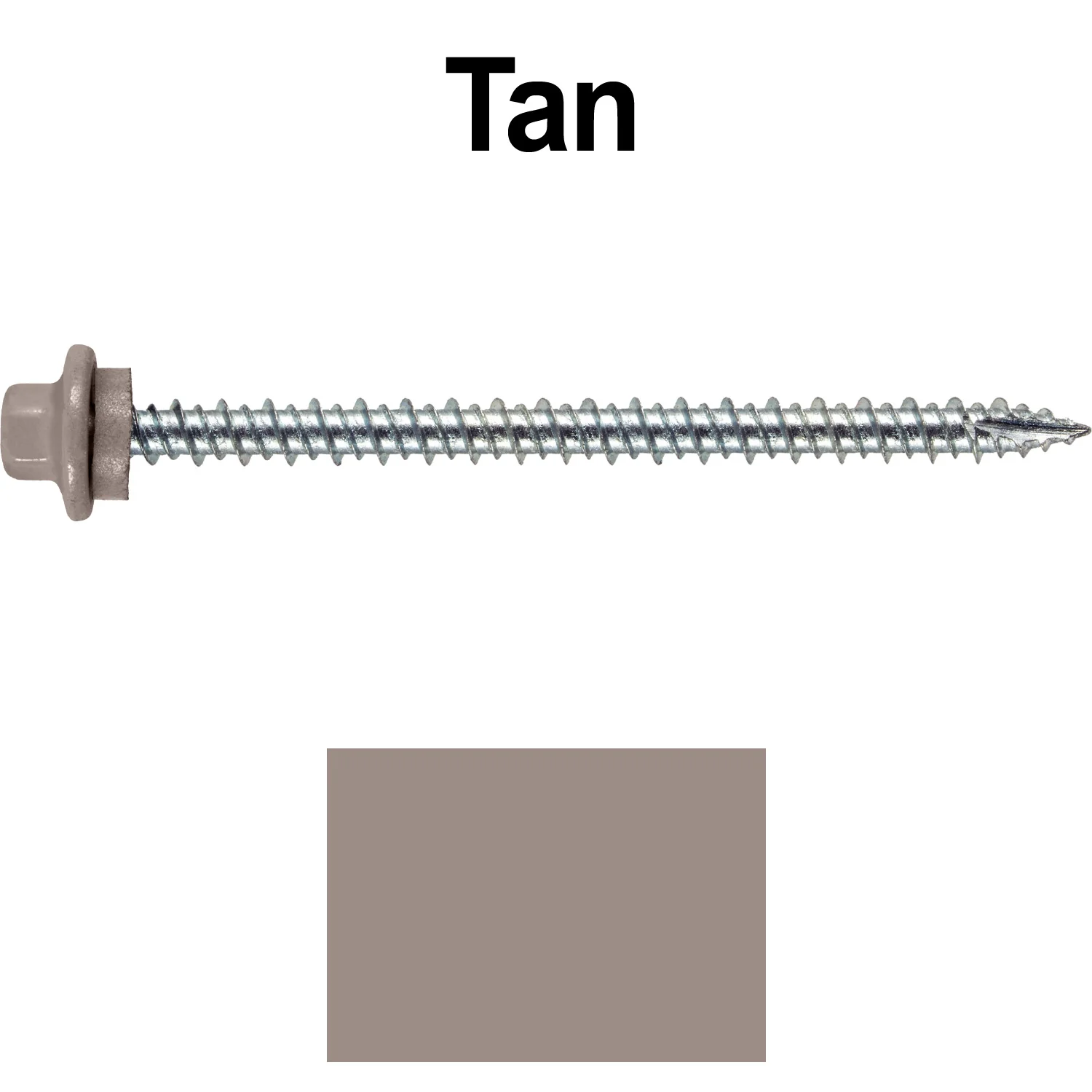 10 x 3” - STAINLESS HEX / ZINC Sheet Metal Roof Screw. Self starting metal to wood siding screws. EPDM washer. Colored head. - Image 123