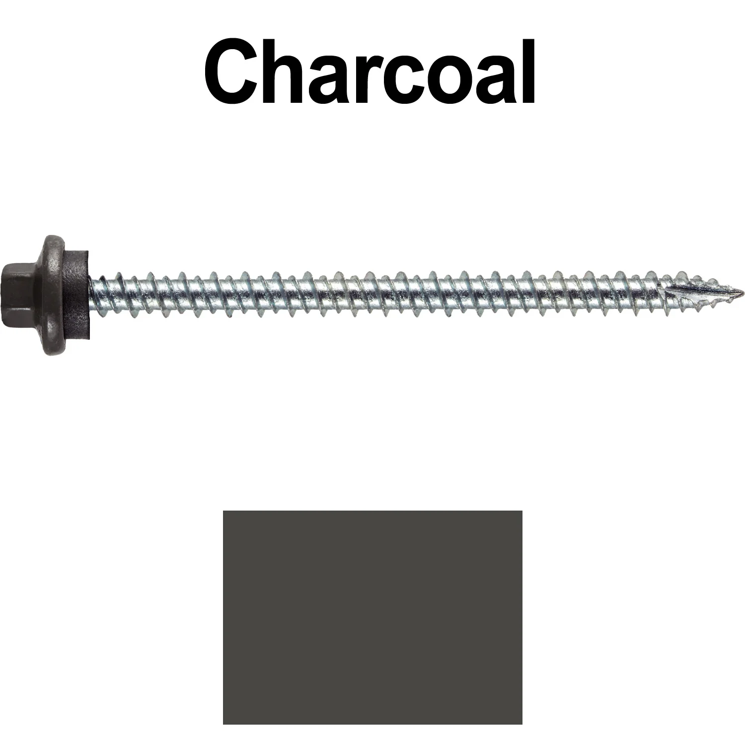 10 x 3” - STAINLESS HEX / ZINC Sheet Metal Roof Screw. Self starting metal to wood siding screws. EPDM washer. Colored head. - Image 15