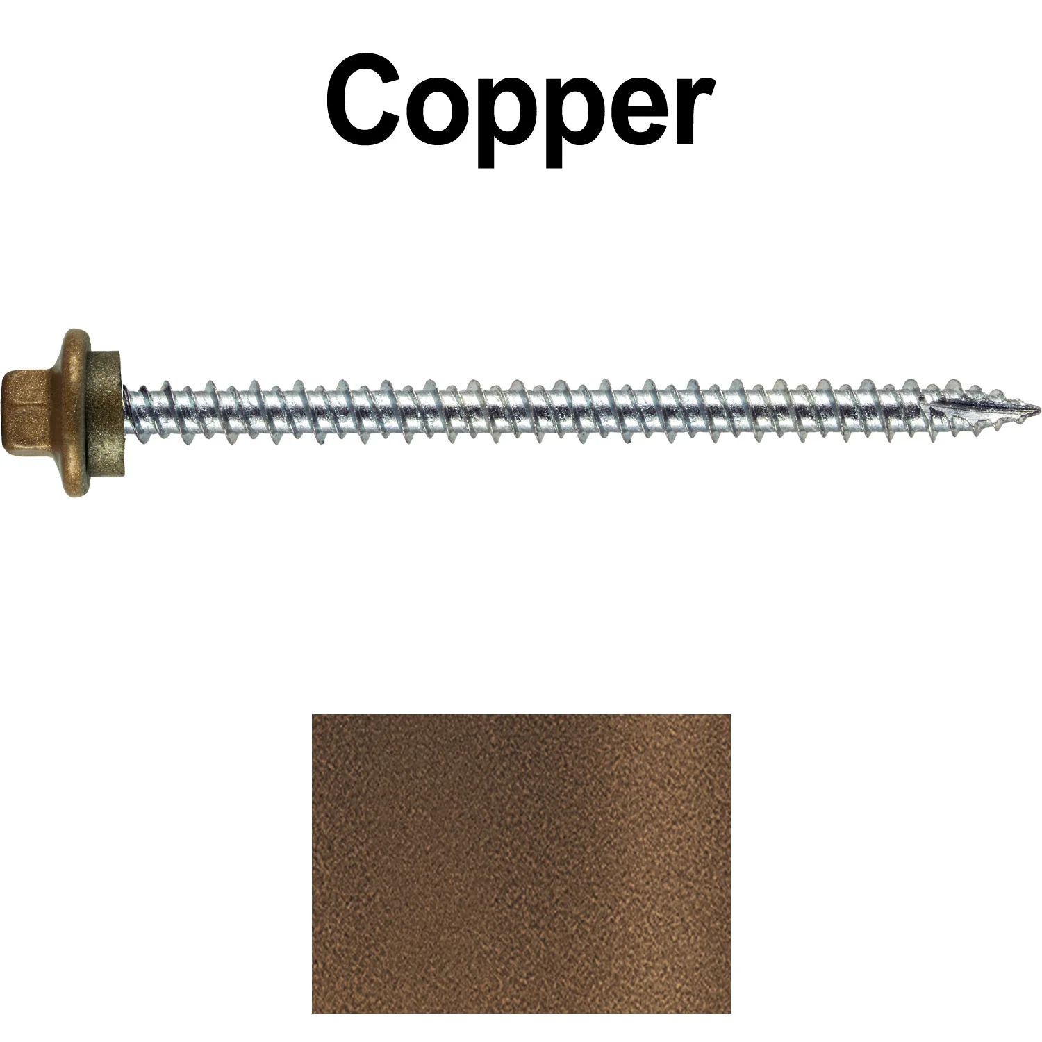 10 x 3” - STAINLESS HEX / ZINC Sheet Metal Roof Screw. Self starting metal to wood siding screws. EPDM washer. Colored head. - Image 18