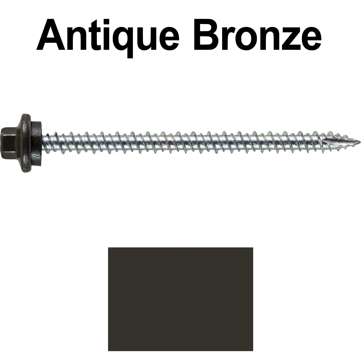10 x 3” - STAINLESS HEX / ZINC Sheet Metal Roof Screw. Self starting metal to wood siding screws. EPDM washer. Colored head. - Image 49