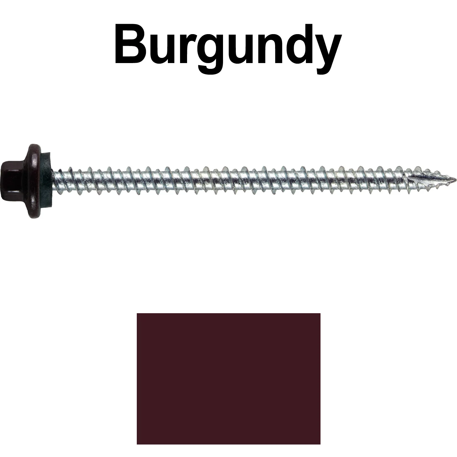 10 x 3” - STAINLESS HEX / ZINC Sheet Metal Roof Screw. Self starting metal to wood siding screws. EPDM washer. Colored head. - Image 64