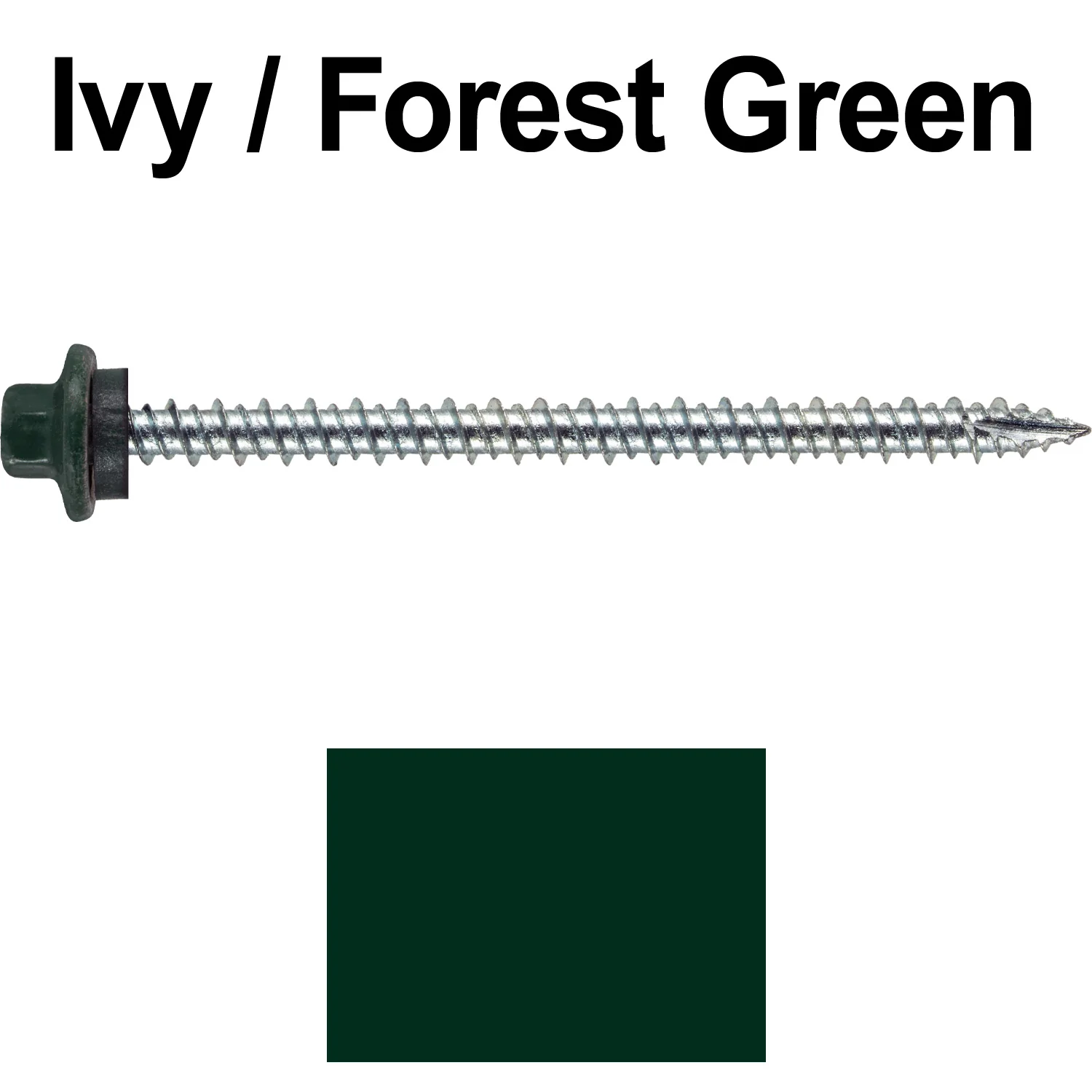 10 x 3” - STAINLESS HEX / ZINC Sheet Metal Roof Screw. Self starting metal to wood siding screws. EPDM washer. Colored head. - Image 97