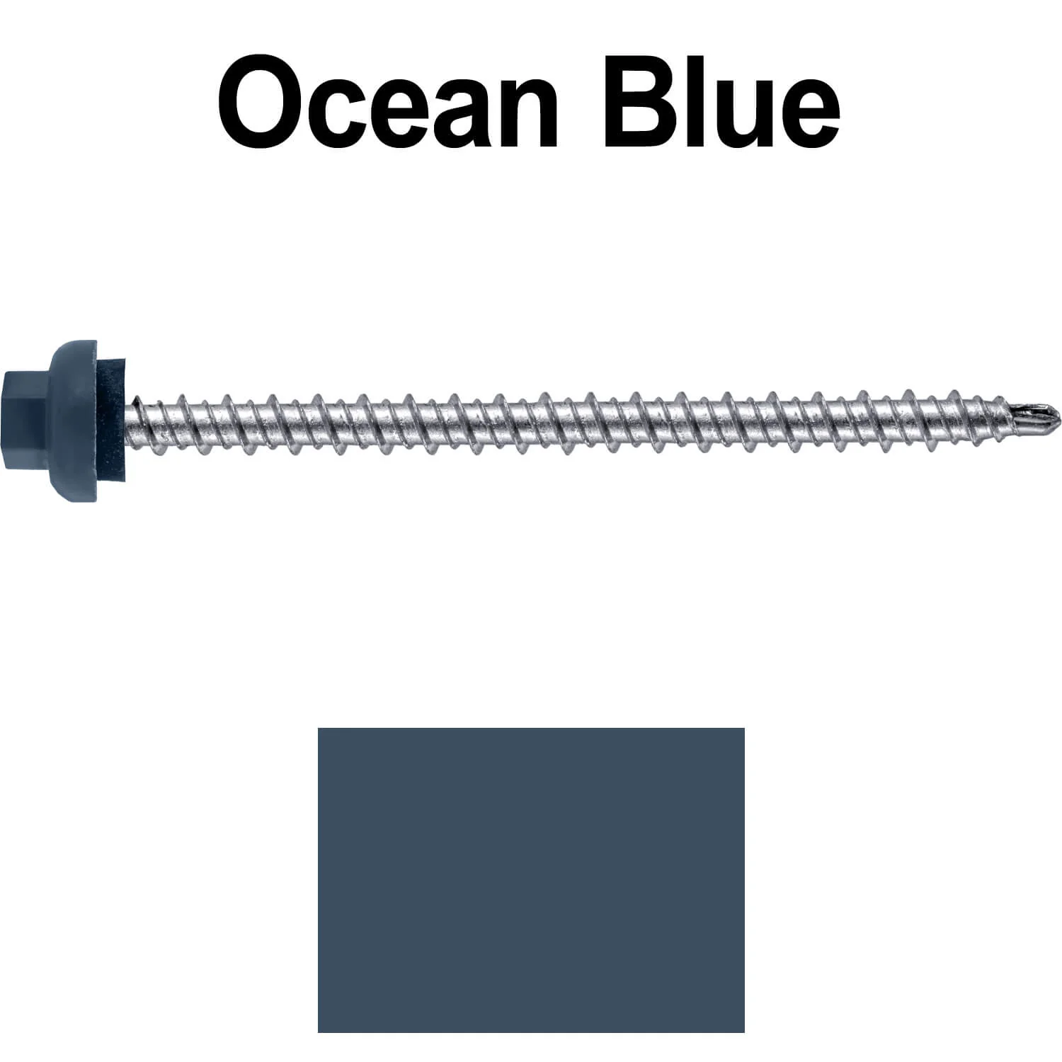 10 X 3" Zinc Aluminum Cap MINI-DRILLER Roofing Screws HI-LO THREAD Zinc Plated Carbon Steel Shank - EPDM Washer - Colored head - Image 108